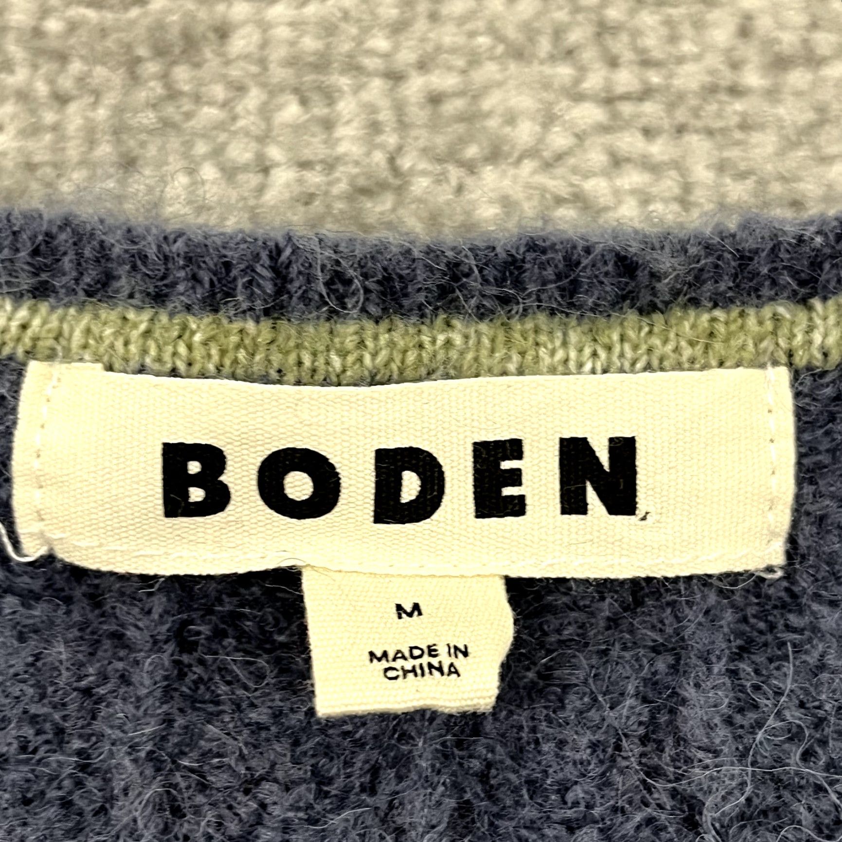 Boden BODEN Fluffy Pointelle Sweater Womens Medium Cropped Blue Wool Mohair Crew Neck Size M / US 6-8 / IT 42-44 - 2 Thumbnail