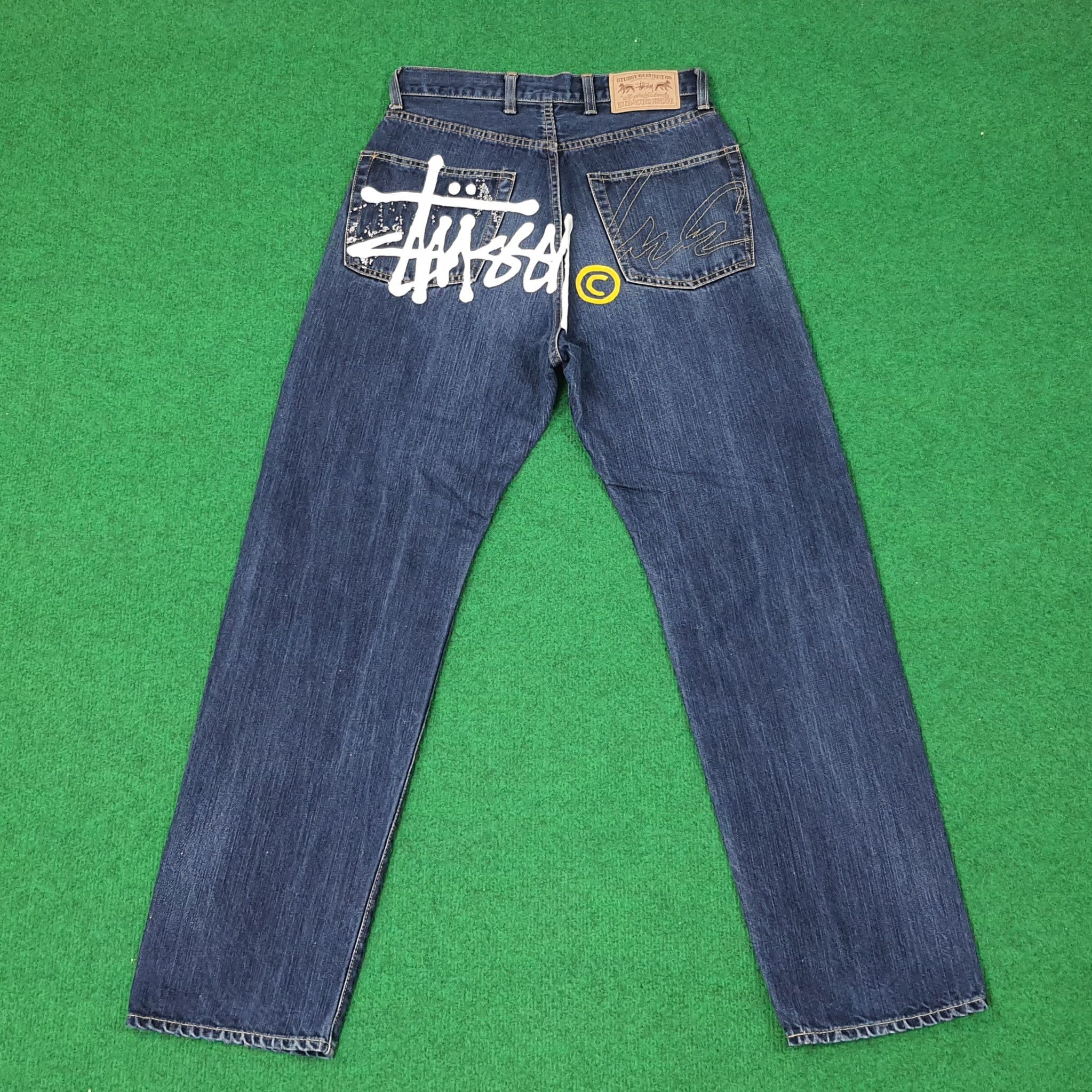 Vintage Rare Stussy x Futura Custom Logo Jeans C228N33