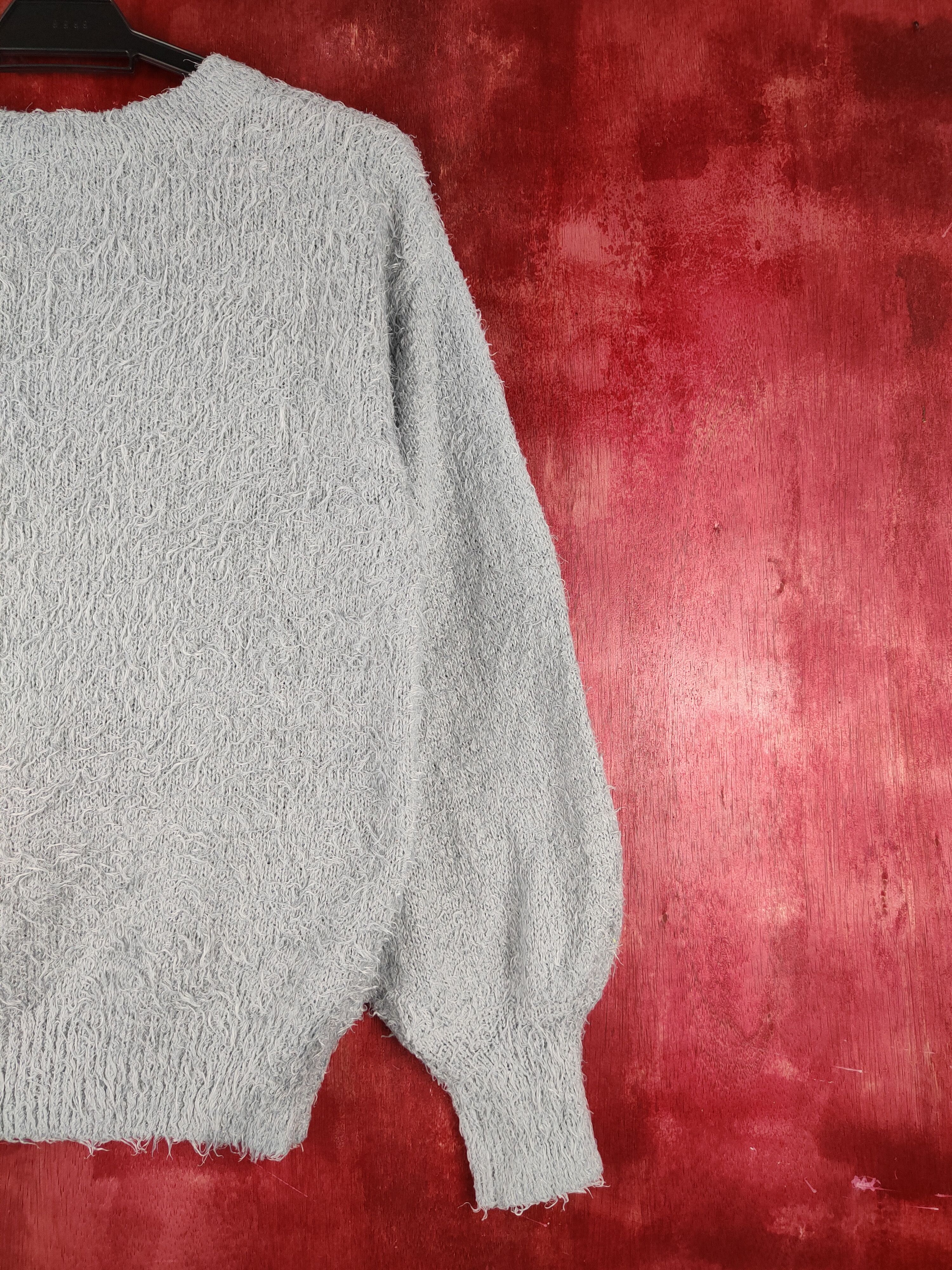 GU GU Dark Gray Shag Shaggy Fur Mohair Knitwear #S1266 Size M / US 6-8 / IT 42-44 - 9 Thumbnail