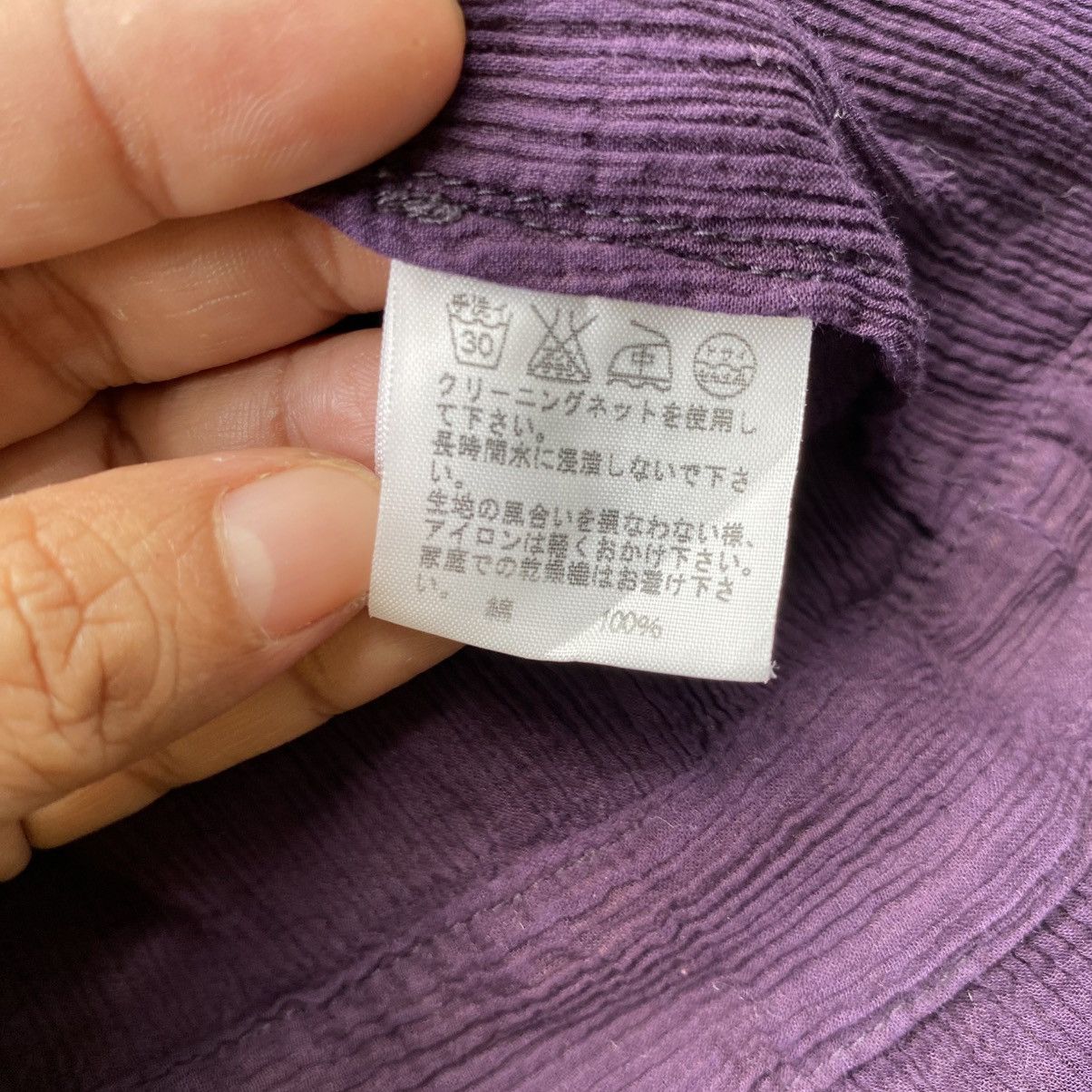 Issey Miyake Plantation Purple Long Sleeve Pleated Button-Up Blouse Size M / US 6-8 / IT 42-44 - 16 Thumbnail
