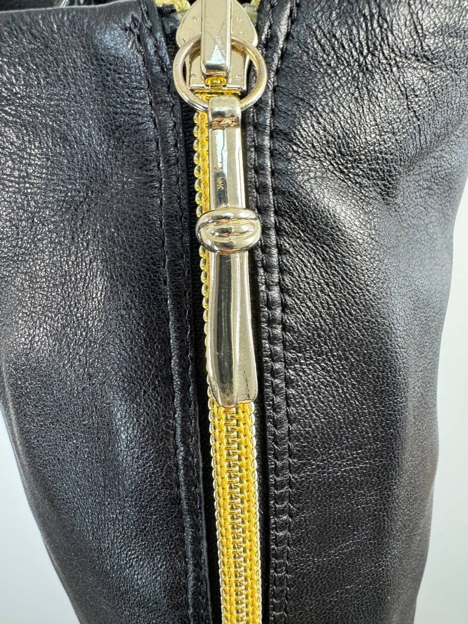 H&M A.R. H&M Black Leather Over Knee Thigh High Boots Gold EU40 Size US 9 / IT 39 - 8 Thumbnail