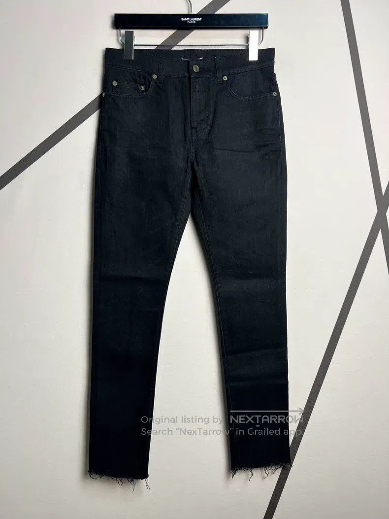 Saint Laurent Paris Saint Laurent Paris Fringed Black Basic Denim Jeans Size US 30 / EU 46 - 1 Thumbnail