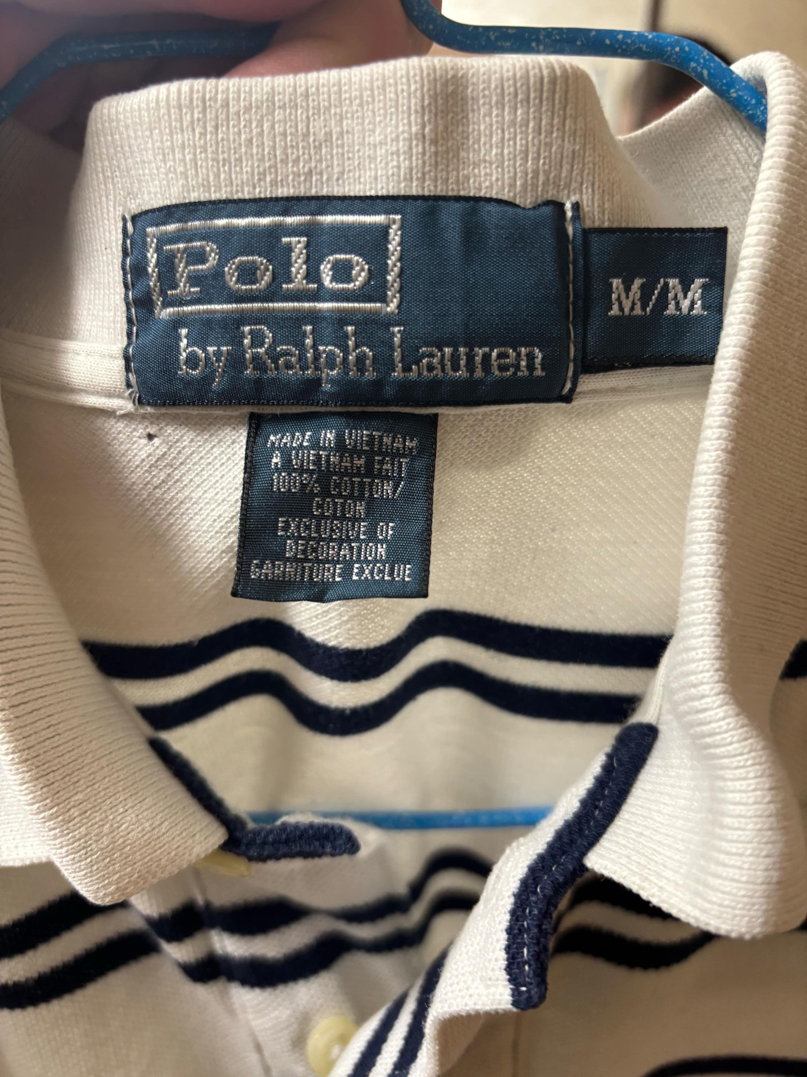 Polo Ralph Lauren Polo Ralph Lauren white with navy stripes. Size M Size US M / EU 48-50 / 2 - 5 Thumbnail