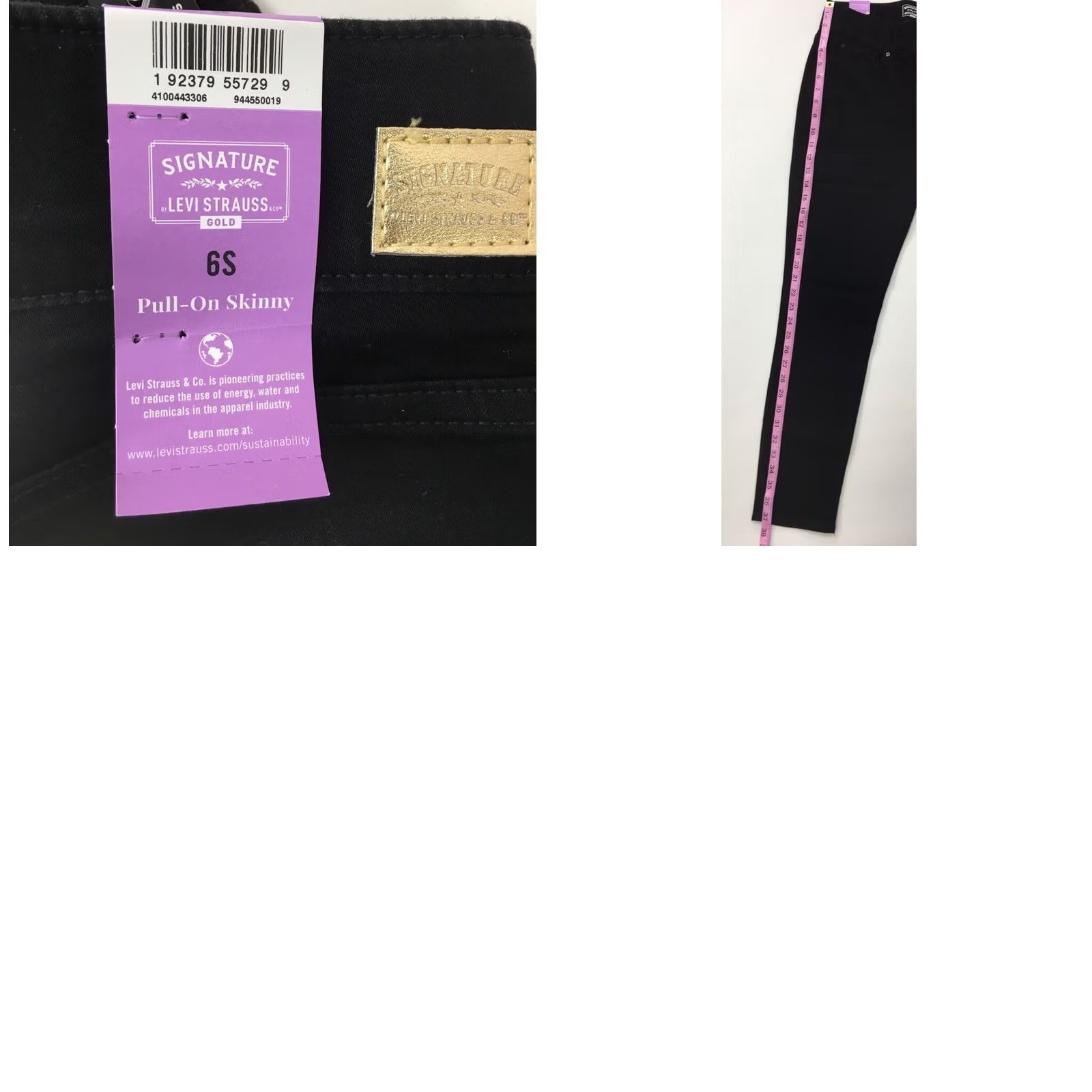 Vintage VINTAGE? No. Signature by Levi Strauss & Co. Women's Pull-On Skinny Jeans Black Stretch 6S Denim Jeans Black Women Pull-On Skinny 6S Size 28" / US 6 / IT 42 - 8 Thumbnail