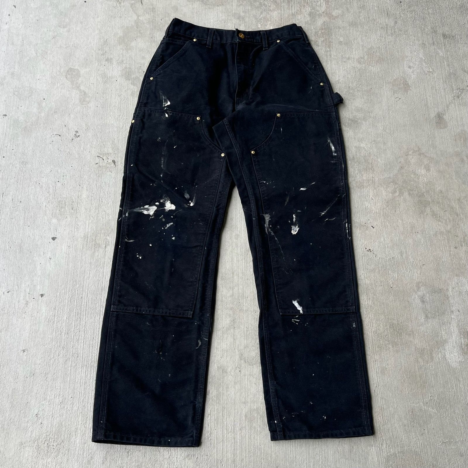 Carhartt × Vintage Carhartt black double knee work wear carpenter pants Size US 28 / EU 44 - 1 Thumbnail