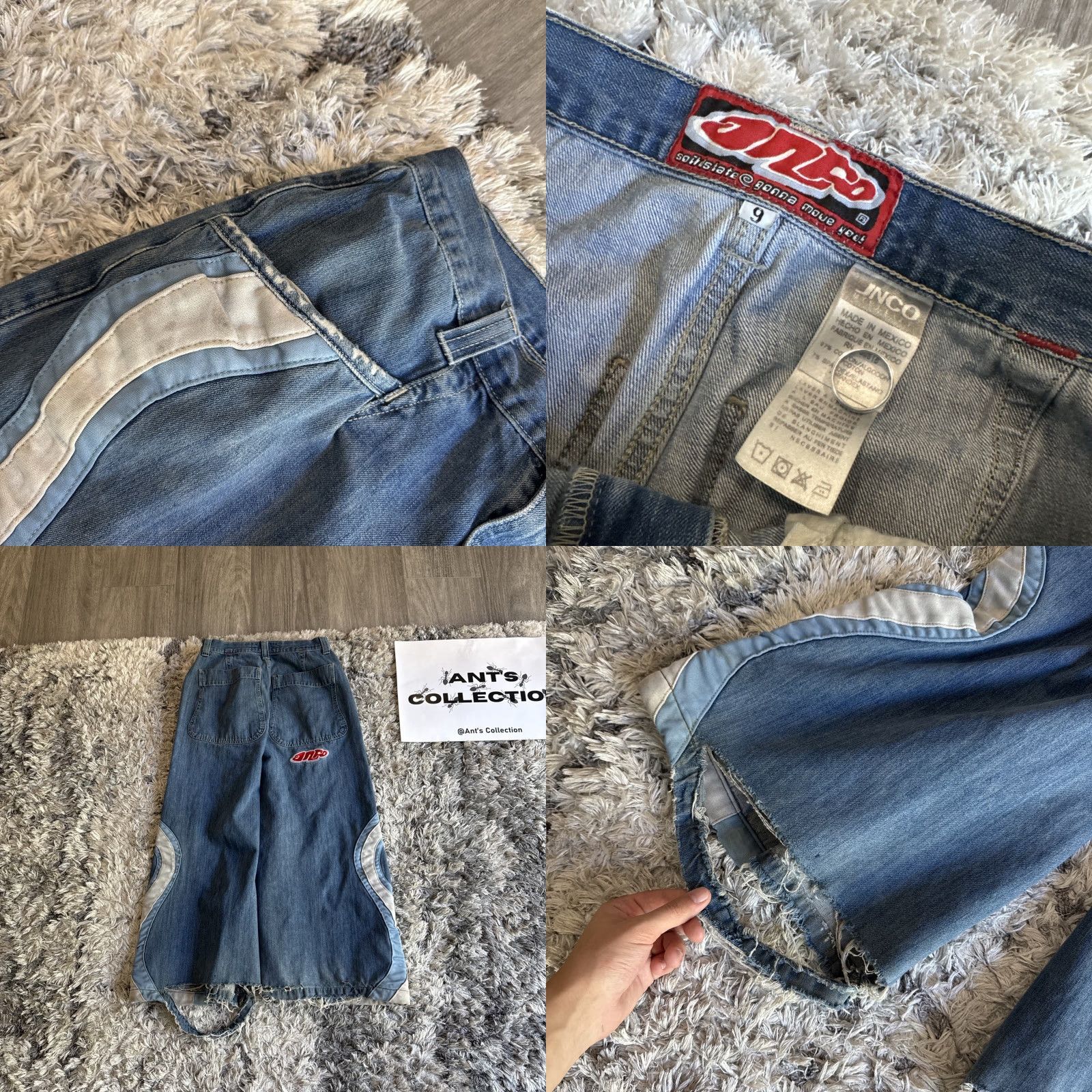 JNCO VINTAGE JNCO Jeans Hypnotix Baggy Blue & White Denim 29x27 Size 9 Womens Size 30" / US 8 / IT 44 - 8 Thumbnail
