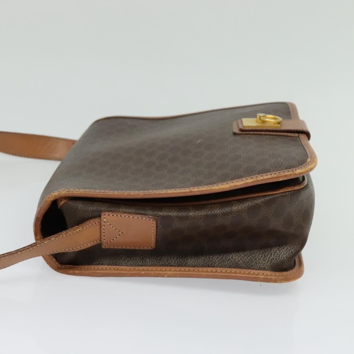 Celine CELINE Macadam Canvas Shoulder Bag Pvc Leather Brown Gold Size ONE SIZE - 4 Thumbnail
