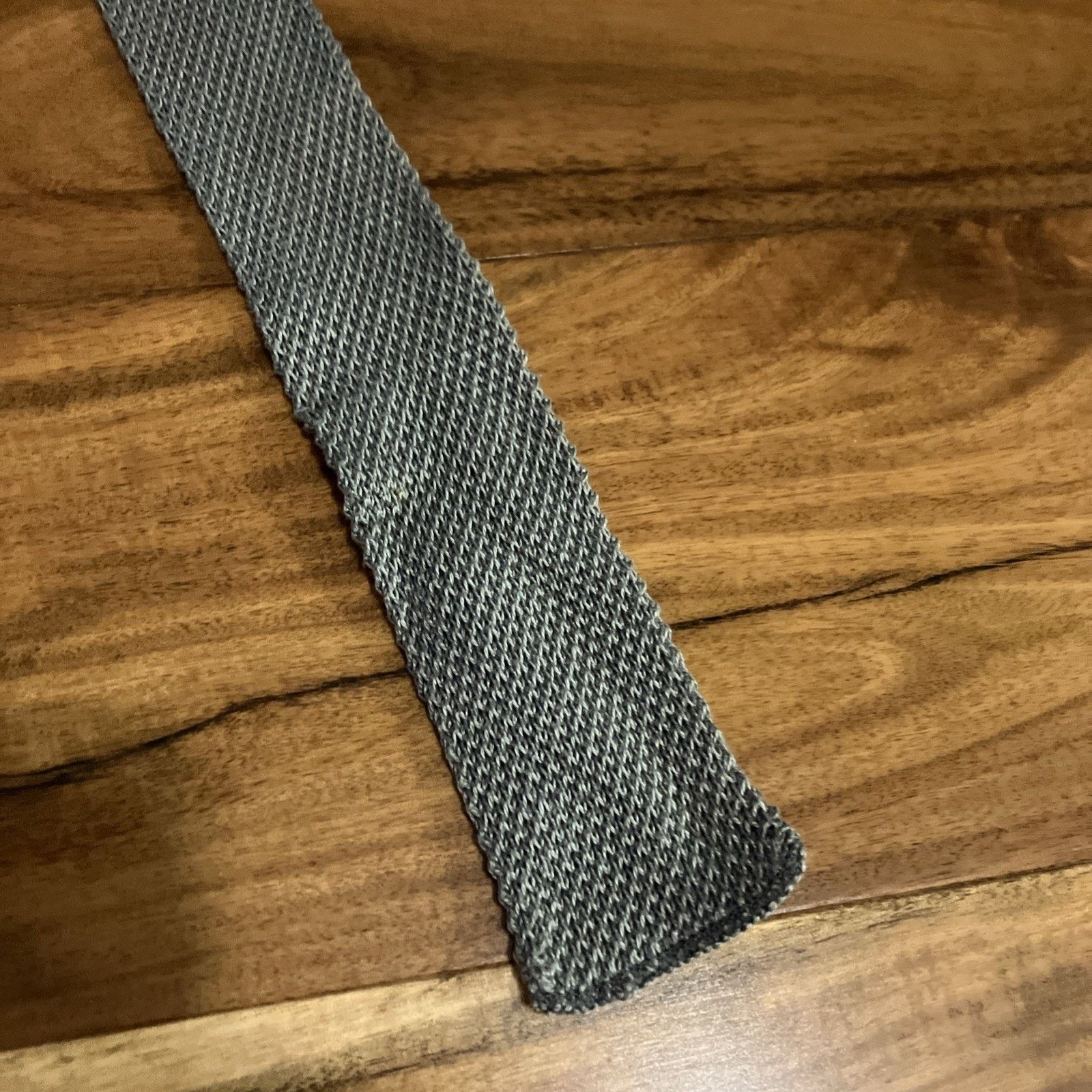 Other Vtg Knit Tie Square End Gray Chariot Emblem 1980s Academia Size ONE SIZE - 20 Thumbnail