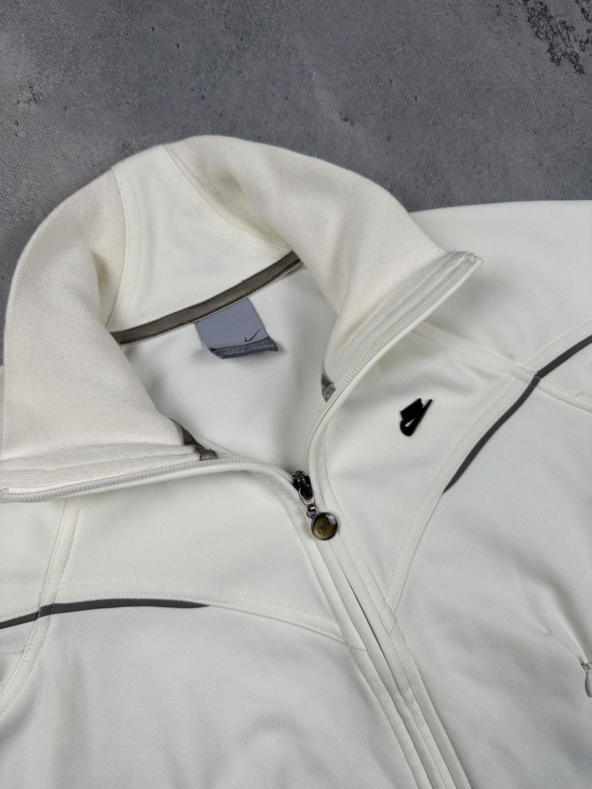 Nike Vintage Nike Mini Swoosh Full Zip Track Jacket Cream Y2K Size XS / US 0-2 / IT 36-38 - 5 Thumbnail