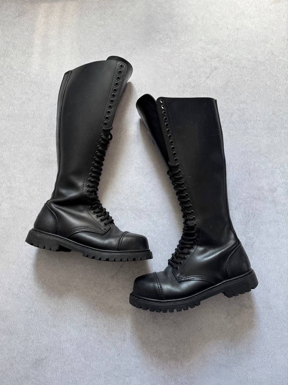 Undercover Combat Tall Leather Boots Punk Goth Military y2k