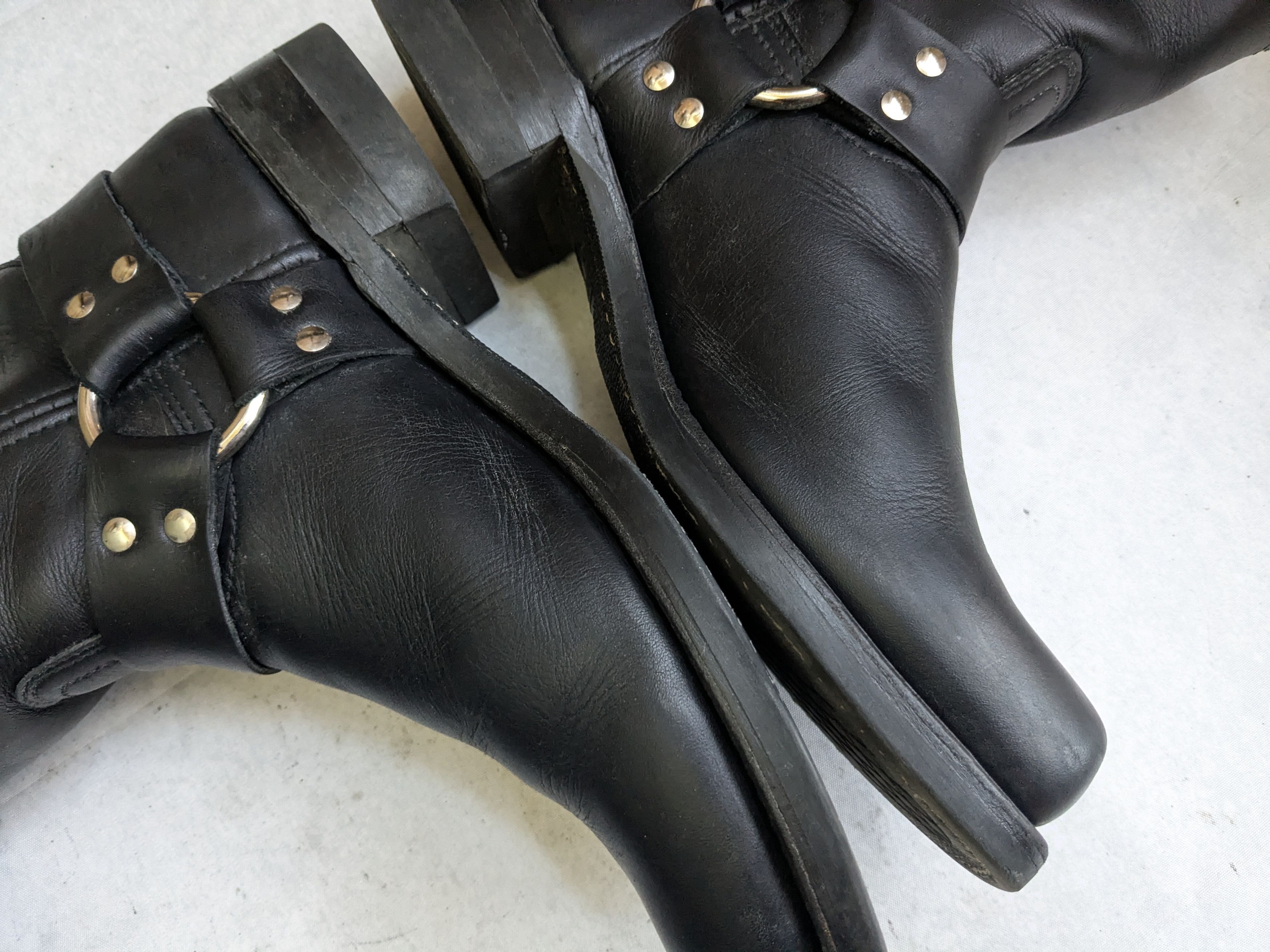 Frye Frye Harness Boots Black Leather 9.5 M Leather Buckle Size US 9.5 / EU 42-43 - 13 Thumbnail