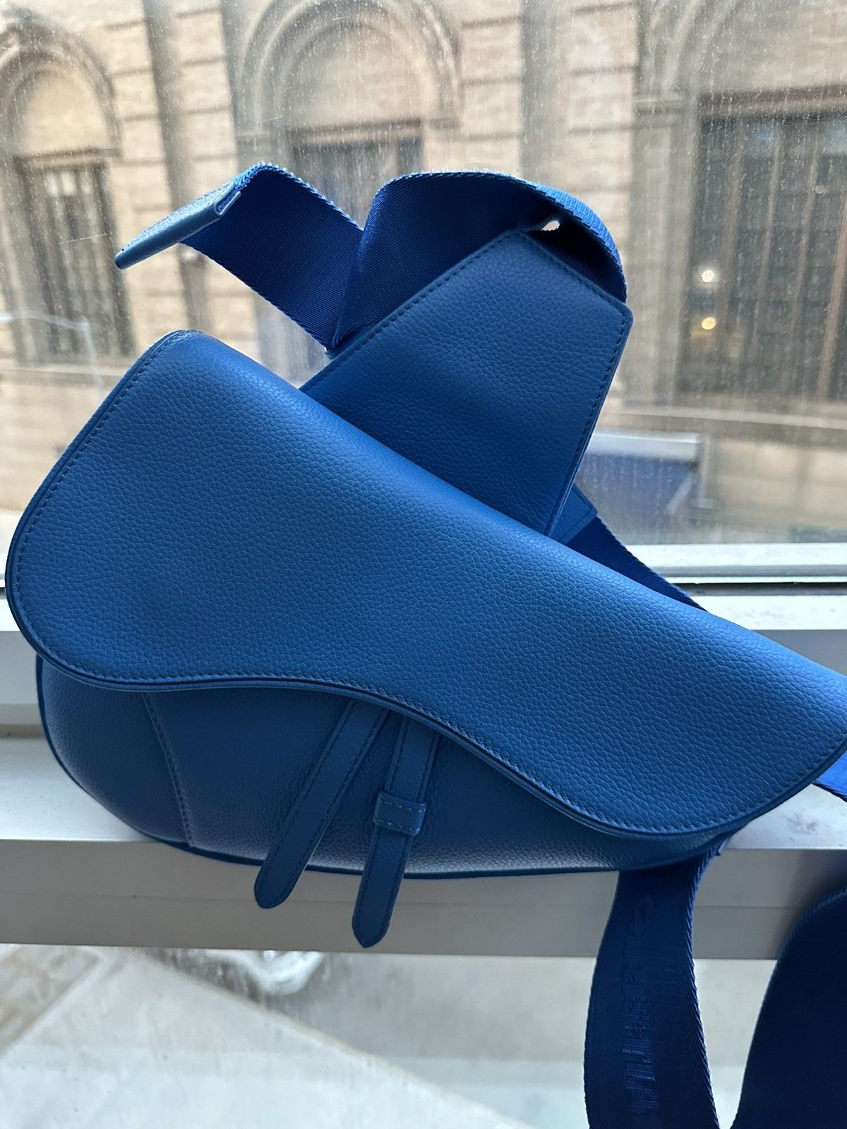 Dior Dior Blue Grained Leather Saddle Bag Size ONE SIZE - 6 Thumbnail
