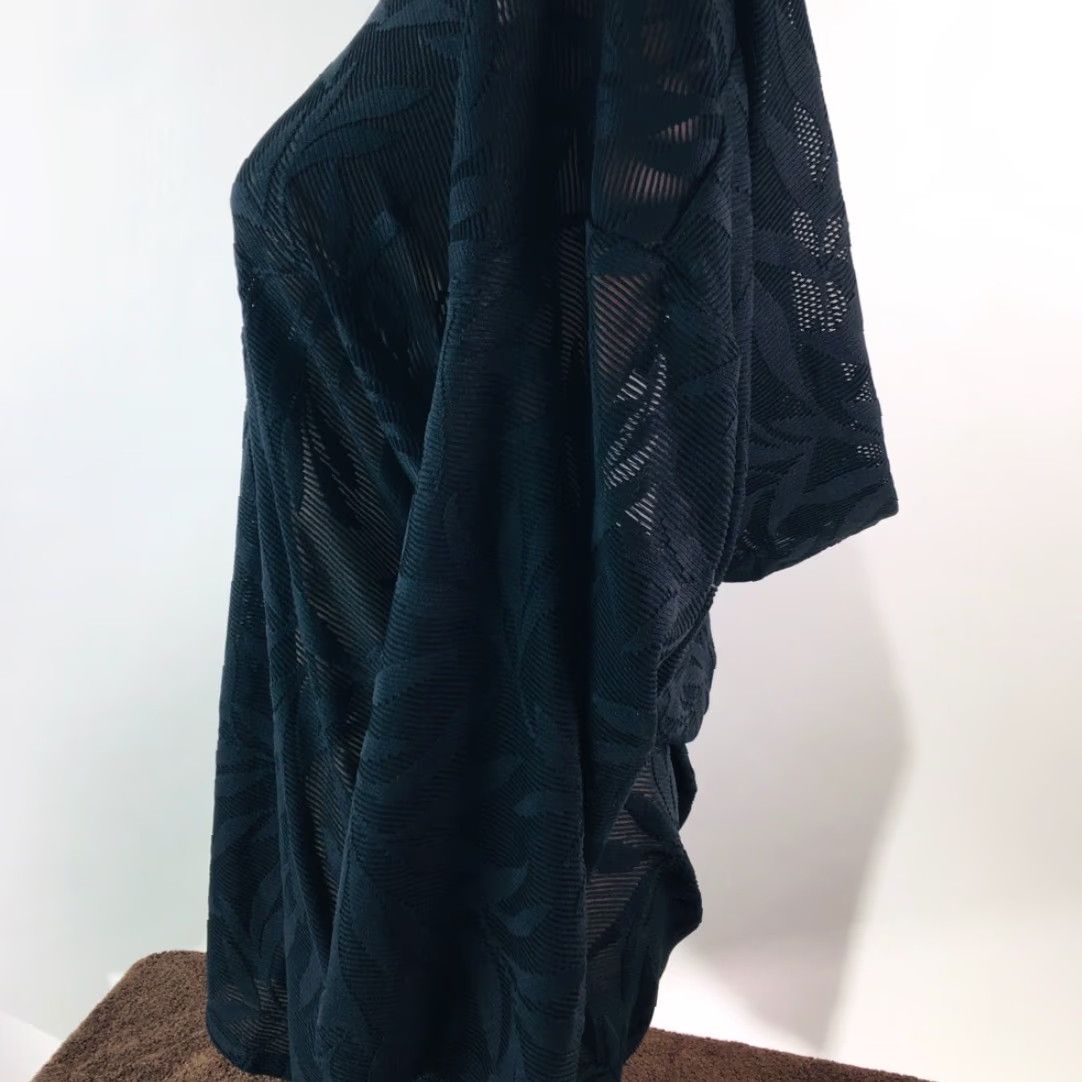 Vintage Coastal Blue Womens Cover Up Swimdress Black Floral Stretch V Neck Slit S New Size S / US 4 / IT 40 - 5 Thumbnail