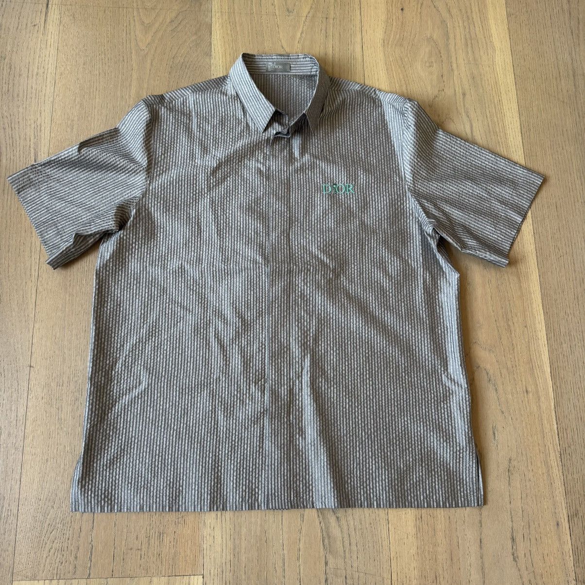 Dior Dior - Flower Embroidered Short-Sleeve Silk Shirt - Grey Size US L / EU 52-54 / 3 - 1 Thumbnail