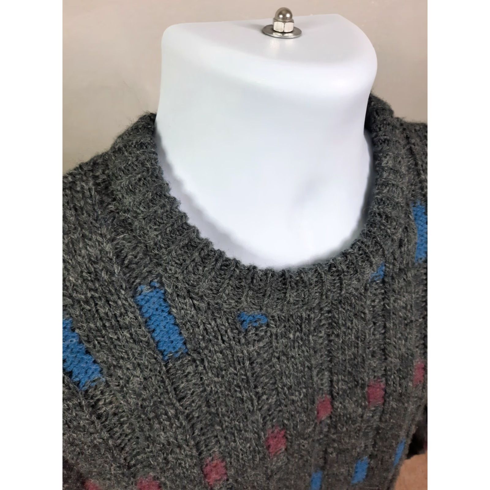 Jockey VINTAGE Jockey Jumper Geometric Cable-Knit Crew Neck Wool Sweater Large Men Size US L / EU 52-54 / 3 - 3 Thumbnail