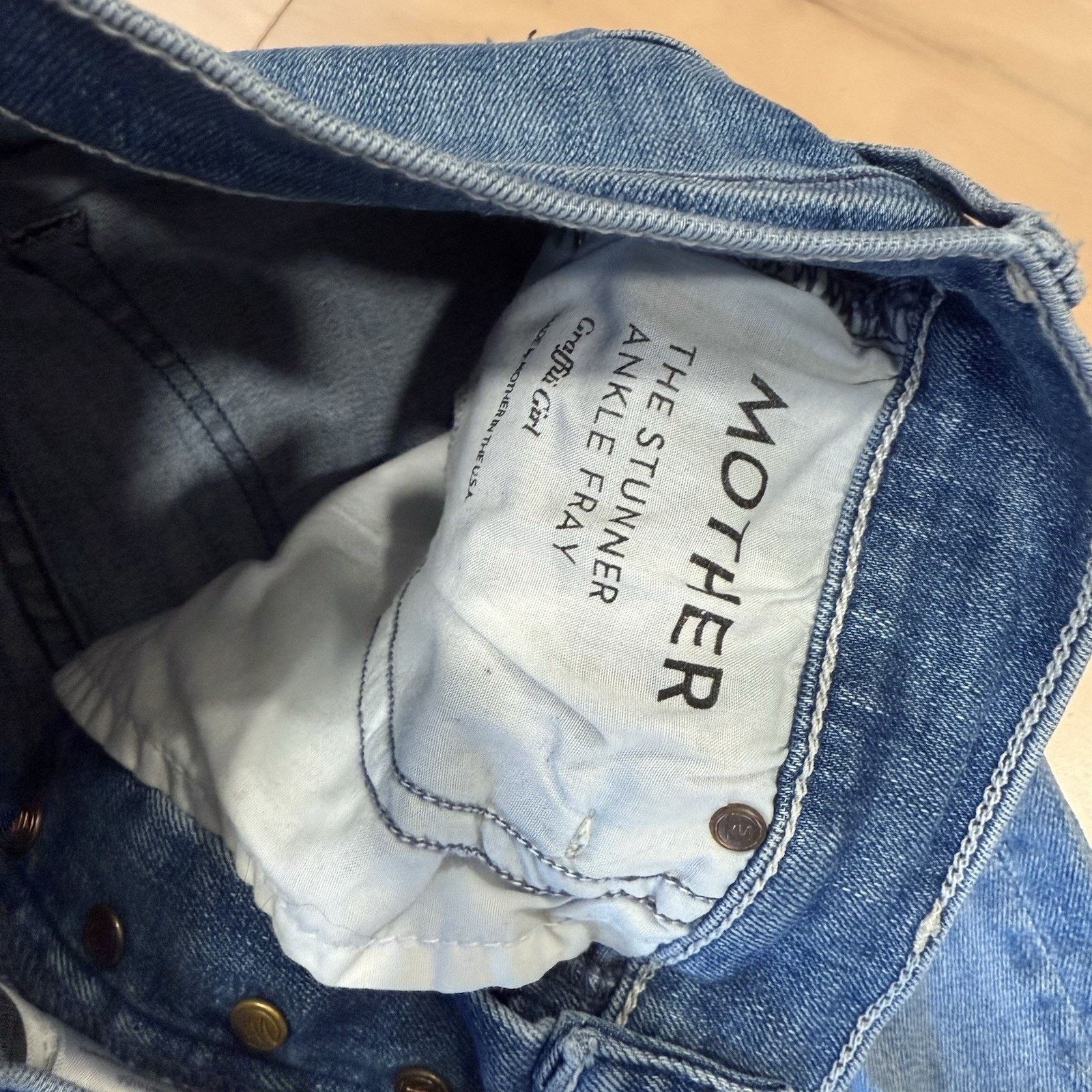 MOTHER Mother The Stunner Jeans Women's 26 Blue Ankle Fray Glam Size 26" / US 2 / IT 38 - 7 Thumbnail