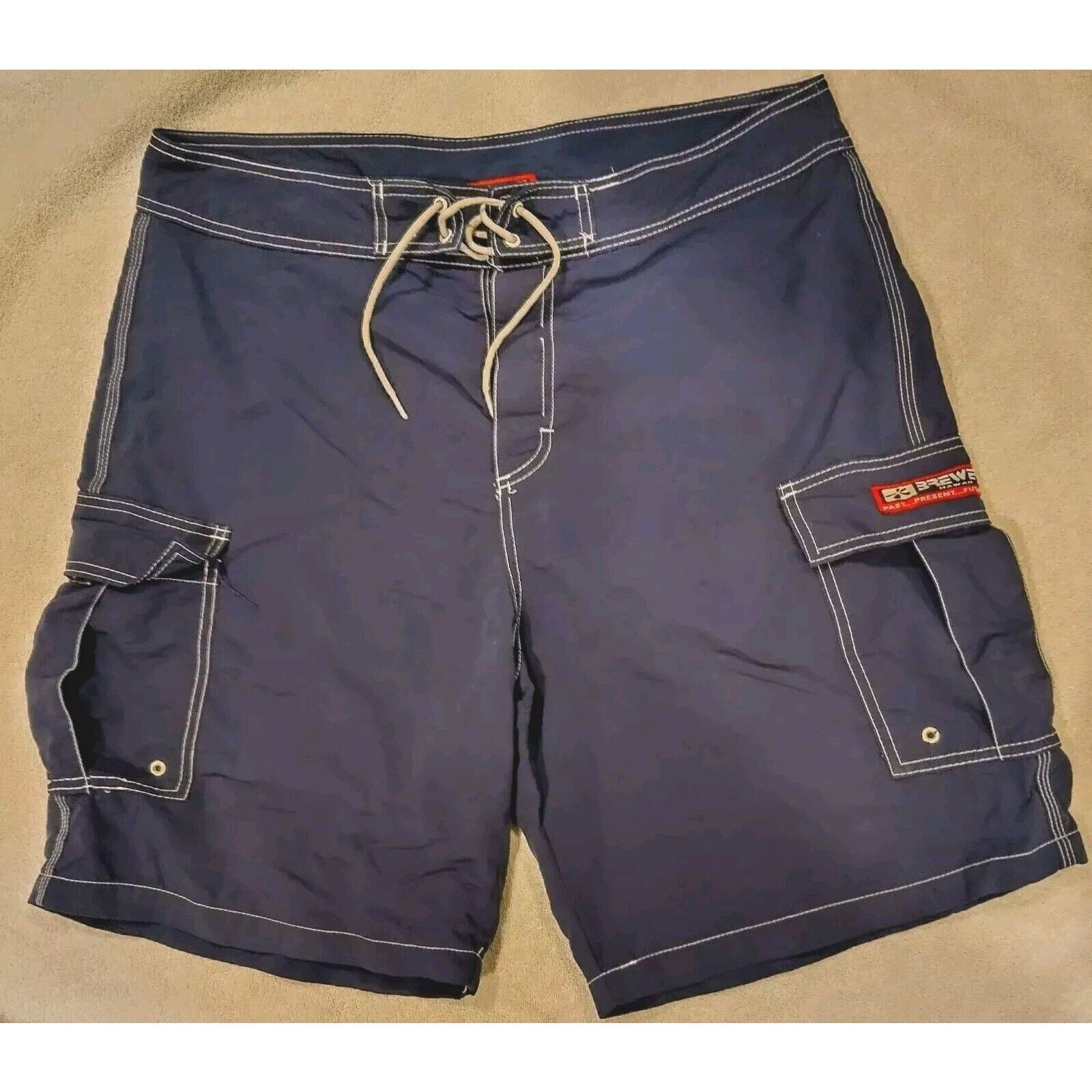 Other Brewer Blue Swim Trunk Shorts w/ Side Pockets size 36 used Size US 36 / EU 52 - 1 Thumbnail