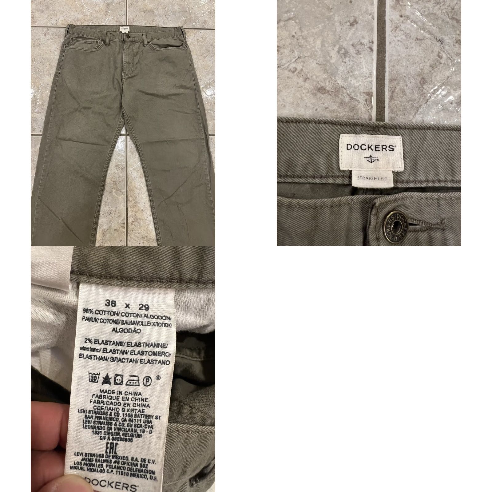 Dockers DOCKERS Khaki Pants Straight Fit 5-Pocket Chinos Mens 38 Inseam 29 Cotton Blend Stretch Denim Tie ZIP Button Closure Casual Workwear Business Shirt? Size US 38 / EU 54 - 8 Thumbnail