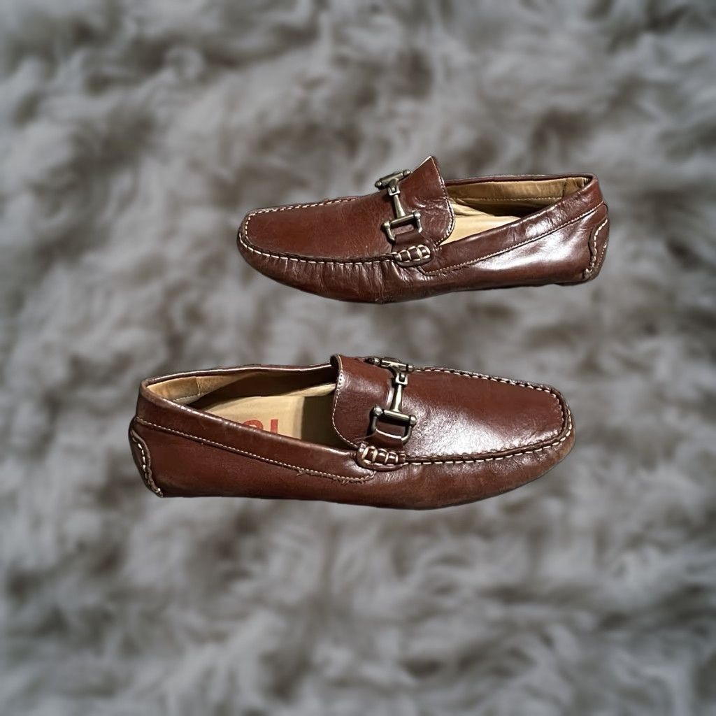 1901 Leather Slip-On Penny Driving Loafers Brown Men display picture 2