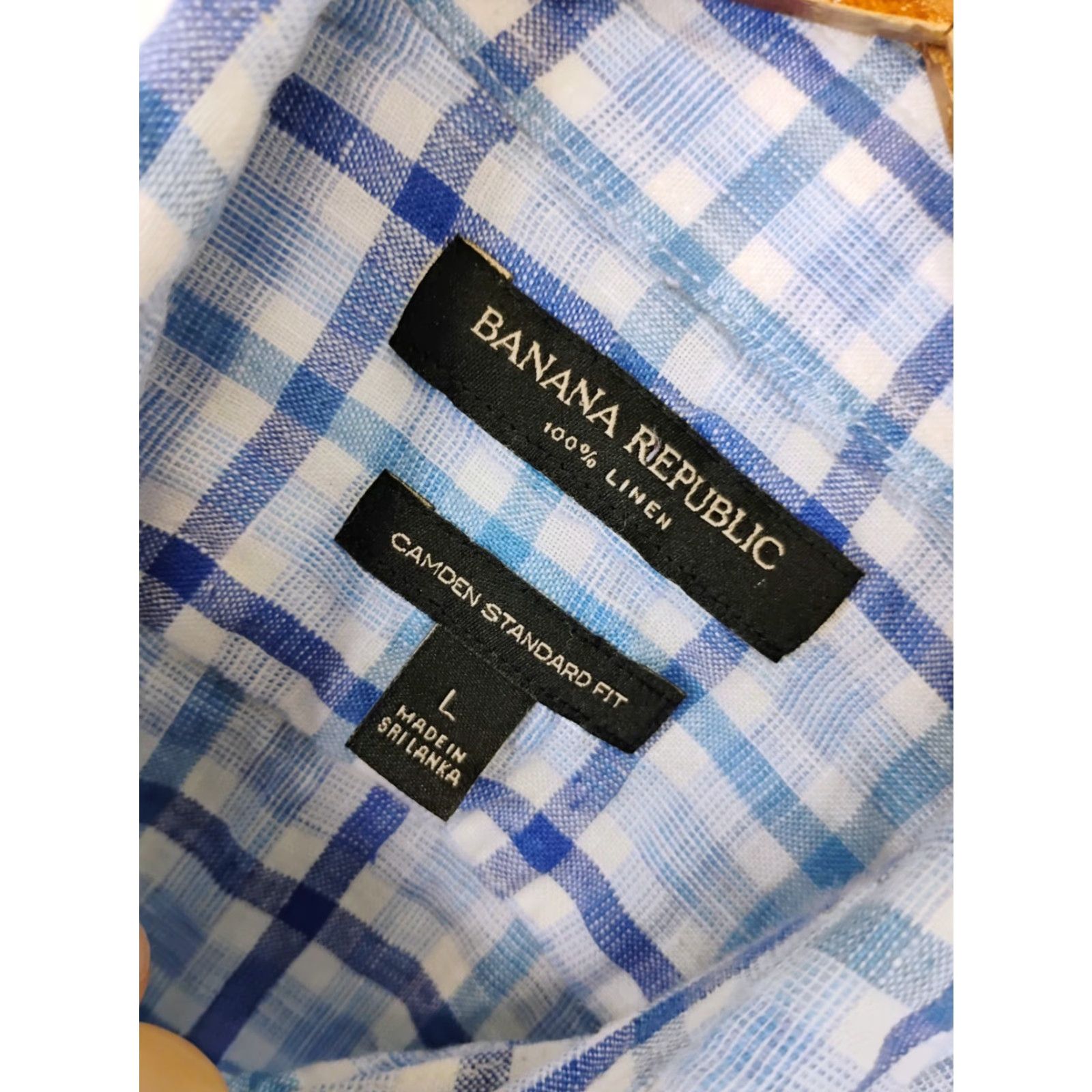 Banana Republic Banana Republic Plaid Shirt Mens M Linen Long Sleeve Button-Up Blues 100% Linen Camden M Button-Up Mens Size US M / EU 48-50 / 2 - 6 Thumbnail