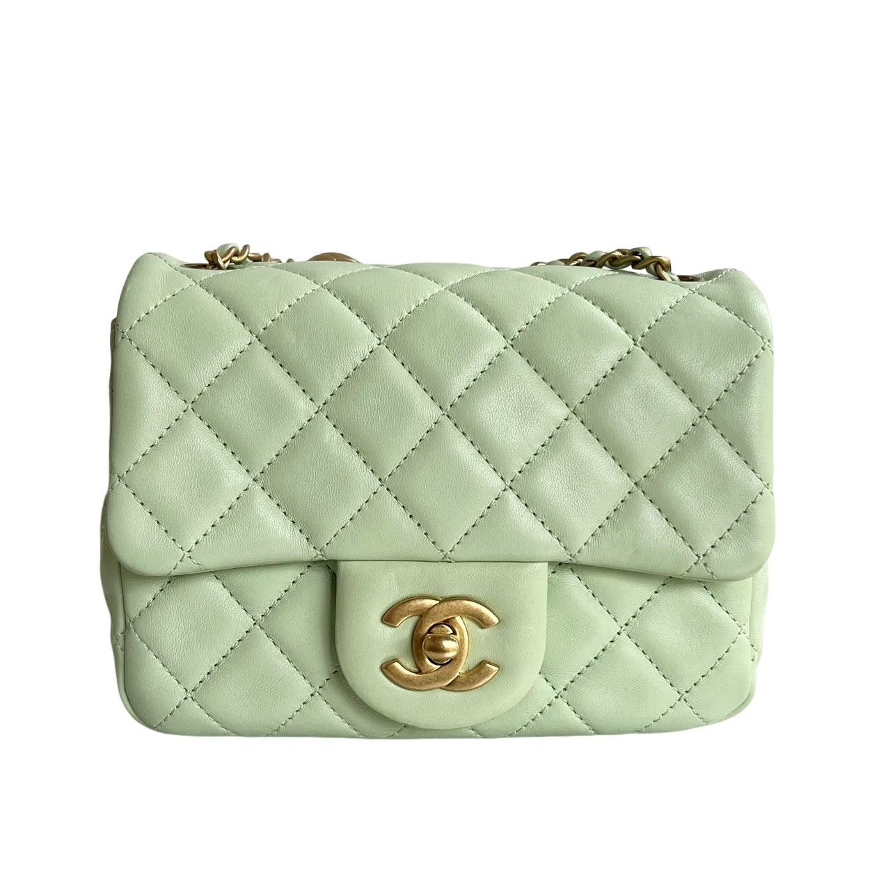 Chanel Chanel Classic Flap Mint Lambskin Gold Hardware Chain Bag Size ONE SIZE - 1 Thumbnail