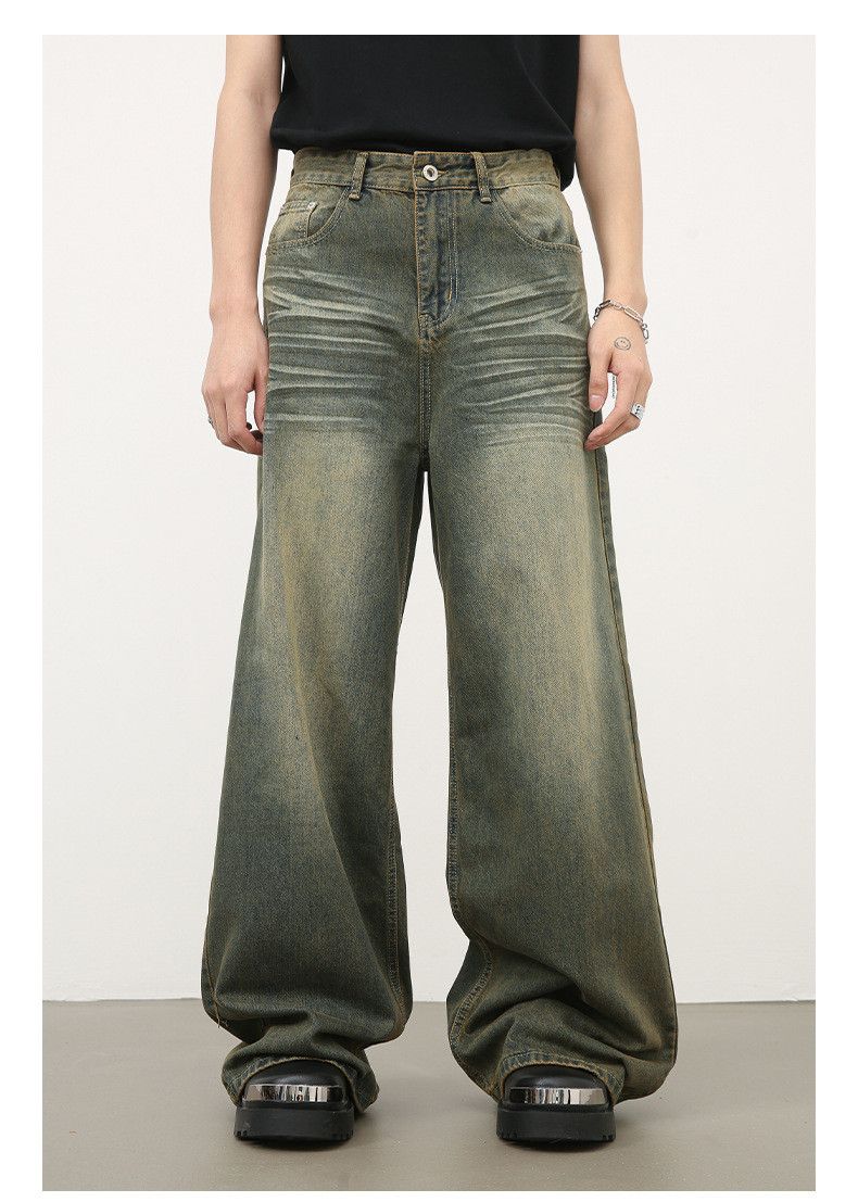 Japanese Brand × Jean American washed distressed loose straight wide-leg jeans Size US 32 / EU 48 - 2 Thumbnail