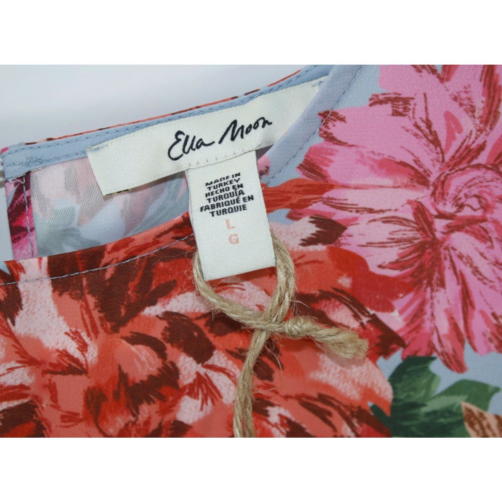 Vintage VINTAGE Ella Moon Womens Sleeveless Floral Top Casual Blue Ruffle Chambray Size Large Spring Summer Size L / US 10 / IT 46 - 5 Thumbnail