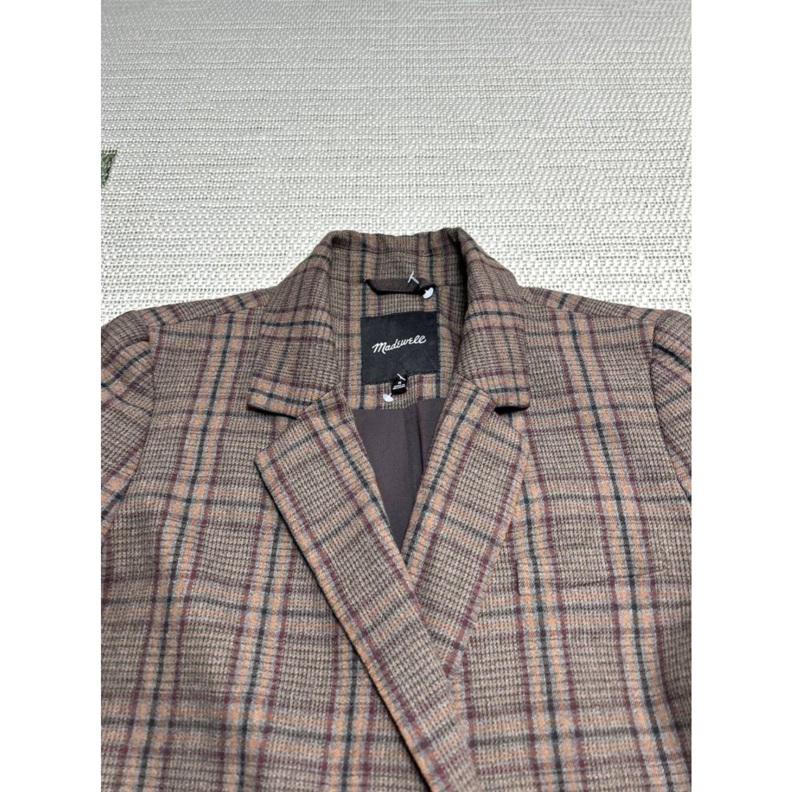 Madewell Madewell Caldwell Blazer Jacket Womens M Multicolor Plaid Button Pockets Single-Breasted Lightweight Casual Business Size M / US 6-8 / IT 42-44 - 2 Thumbnail