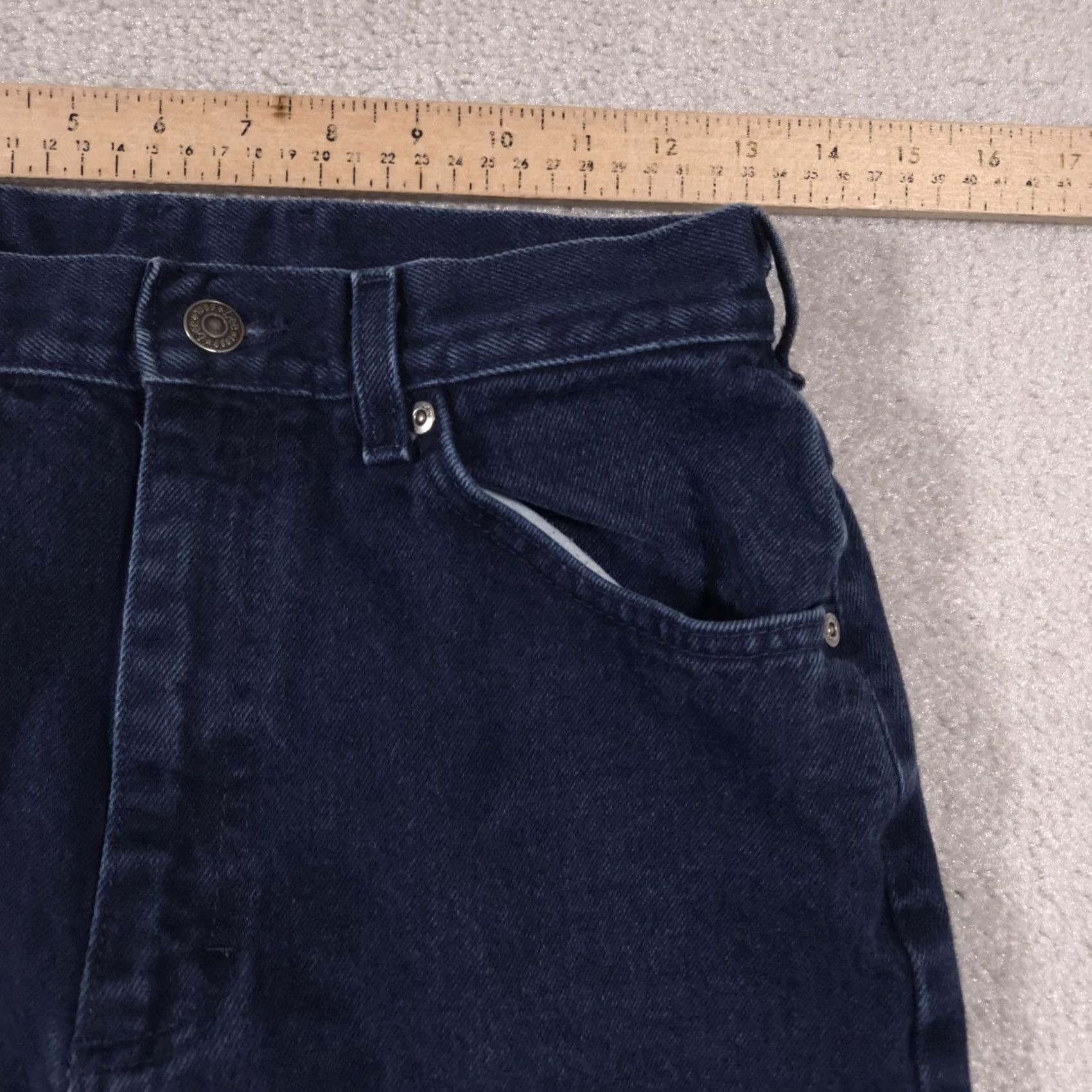 Lee Lee Jeans Womens 10 Long Dark Blue High Rise Tapered Leg Mom Fit Denim 5 Pocket Size 32" / US 10 / IT 46 - 7 Thumbnail