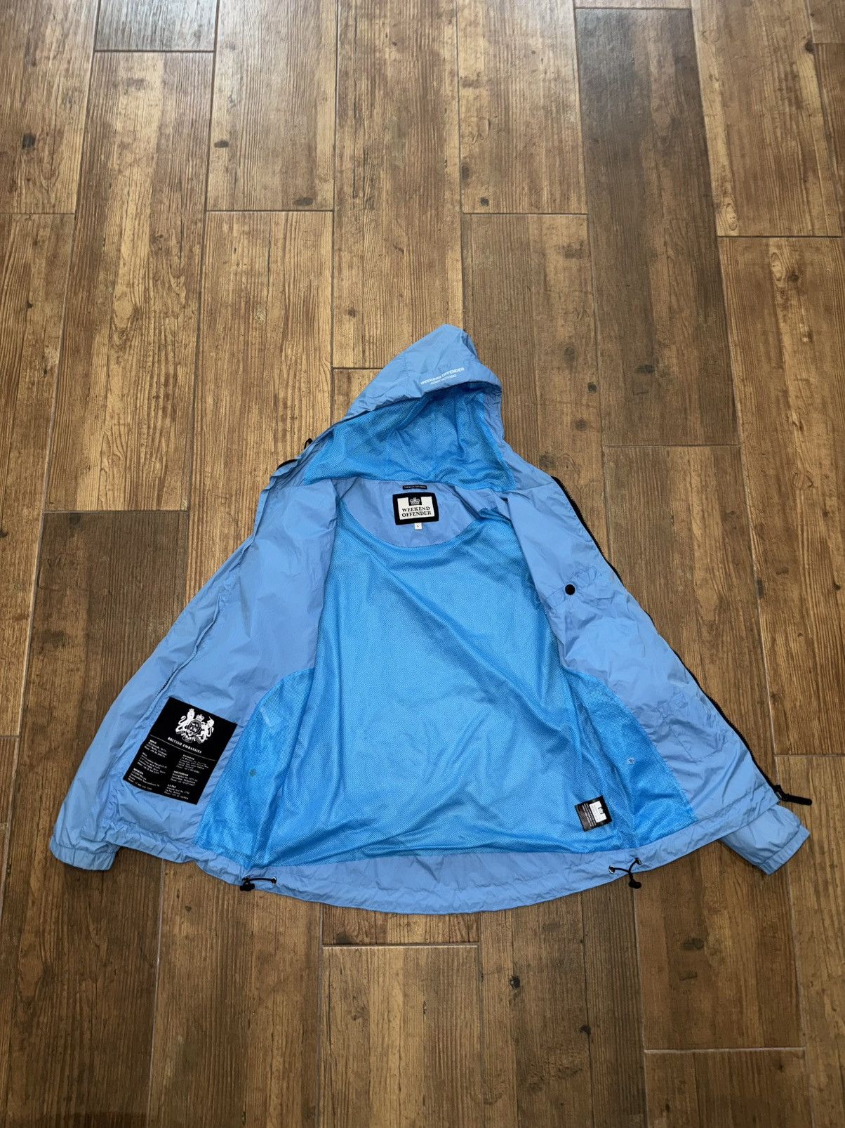 Weekend Offender Weekend Offender Light Blue Hooded Jacket Size L Size US L / EU 52-54 / 3 - 5 Thumbnail