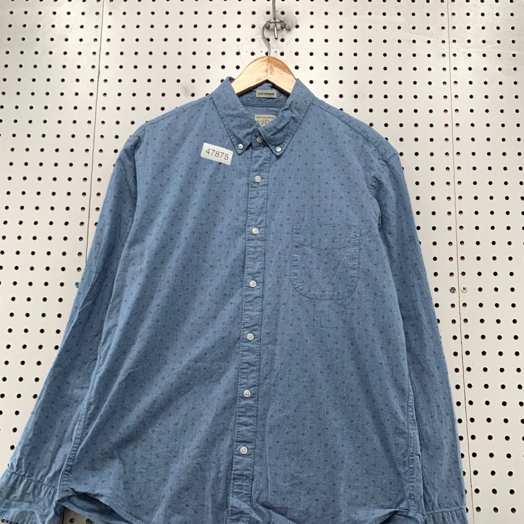 J.Crew J.CREW Button-Up Shirt Mens Large Blue Slim Untucked Secret Wash Short Stretch Blue Size US L / EU 52-54 / 3 - 5 Thumbnail