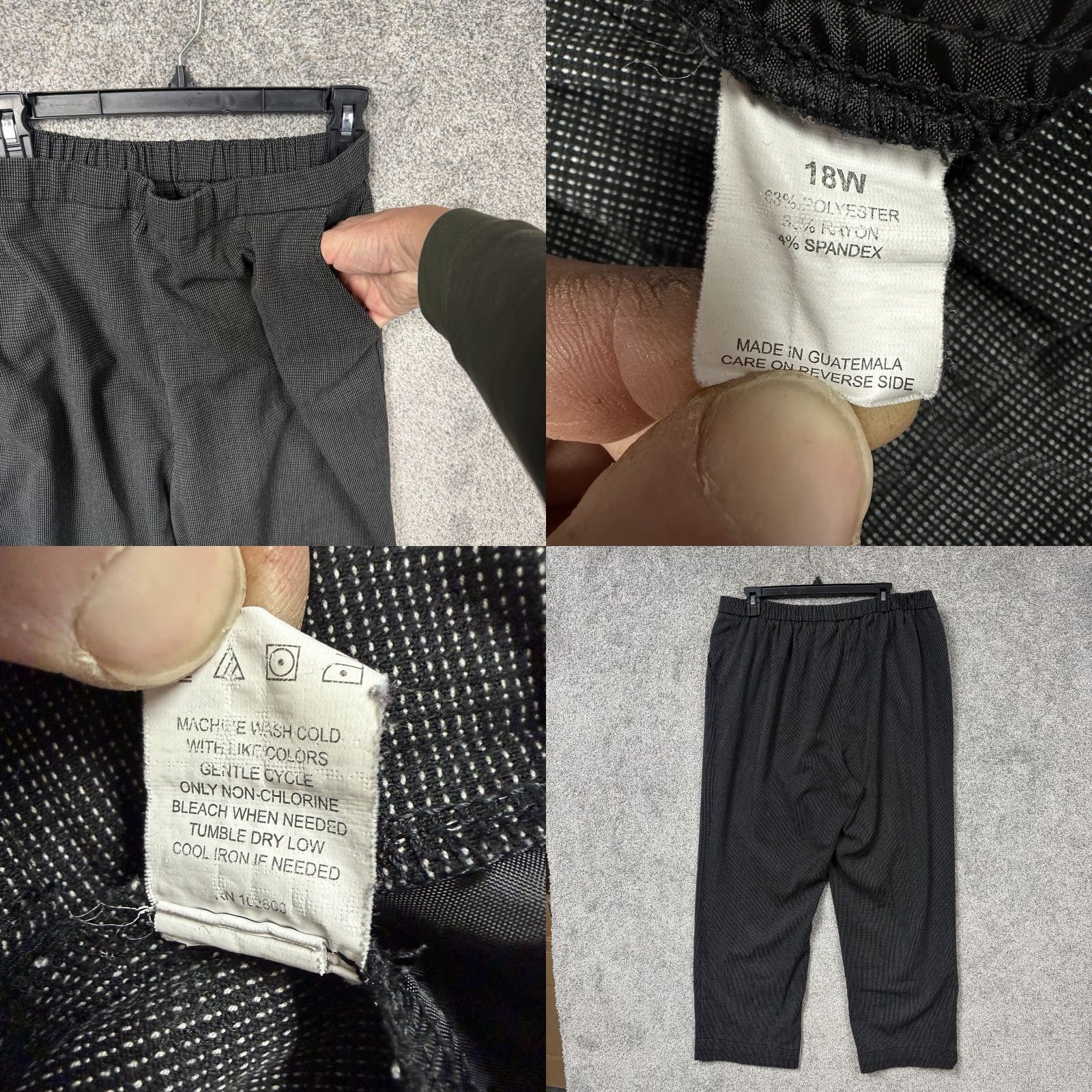 Vintage VINTAGE Briggs Dress Pants 18W Plus Elastic Pull-On Black Check Dress Pants Womens 18W Plus Size 40" / US 18 - 8 Thumbnail