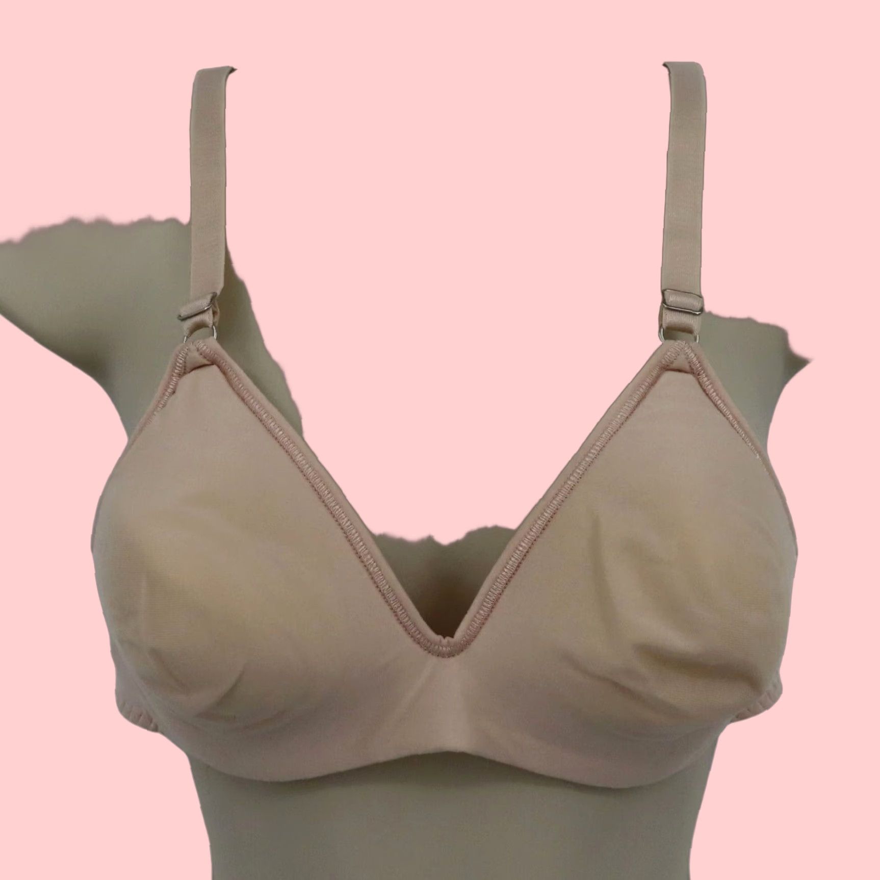 Vintage Maidenform Wireless Padded T-Shirt Bra 38A Beige Style 9689 Women