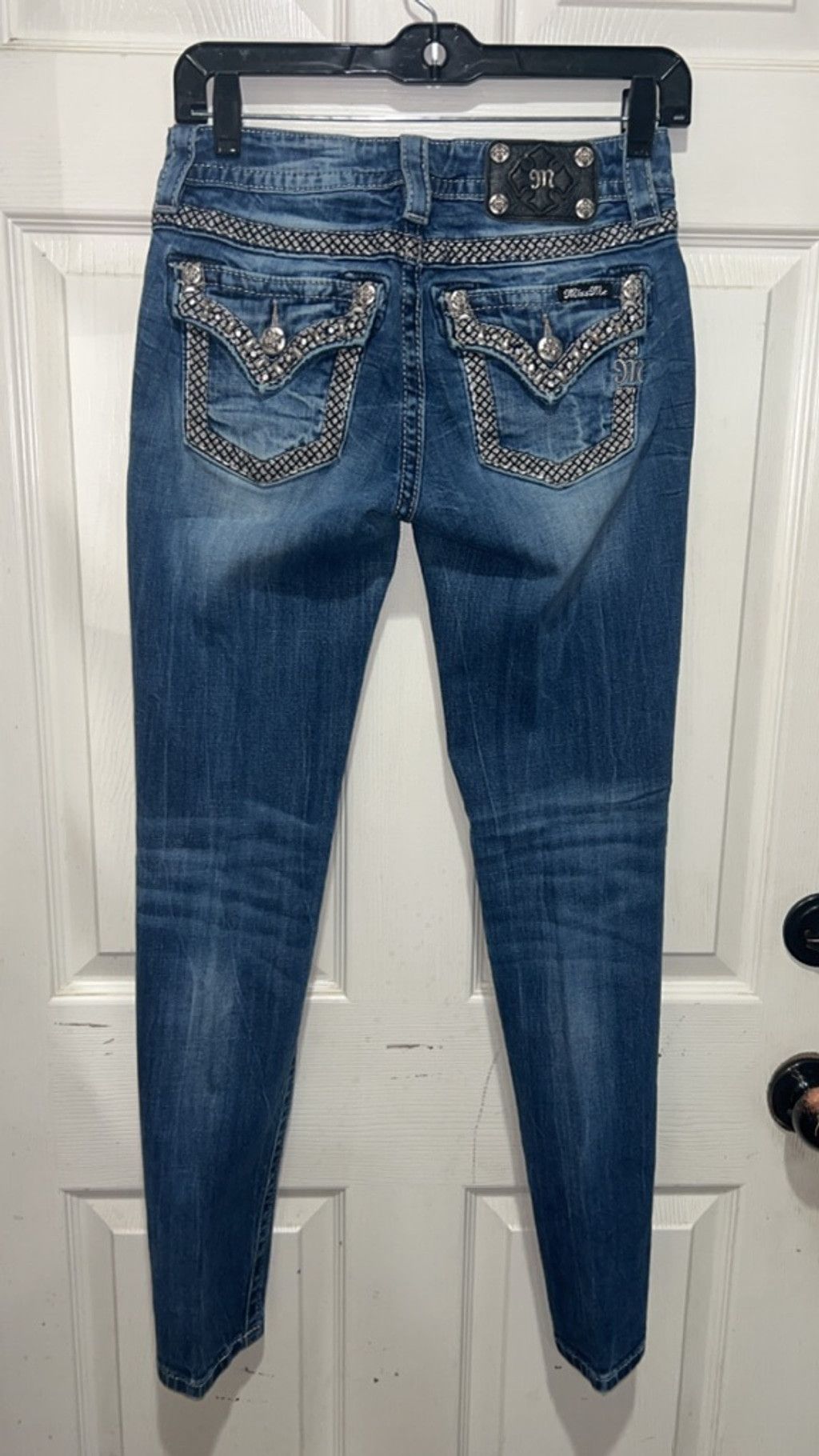 Miss Me Women's Miss Me Blue Skinny Jeans w Embellishments Size 25 Size 25" / US 0 / IT 36 - 4 Thumbnail