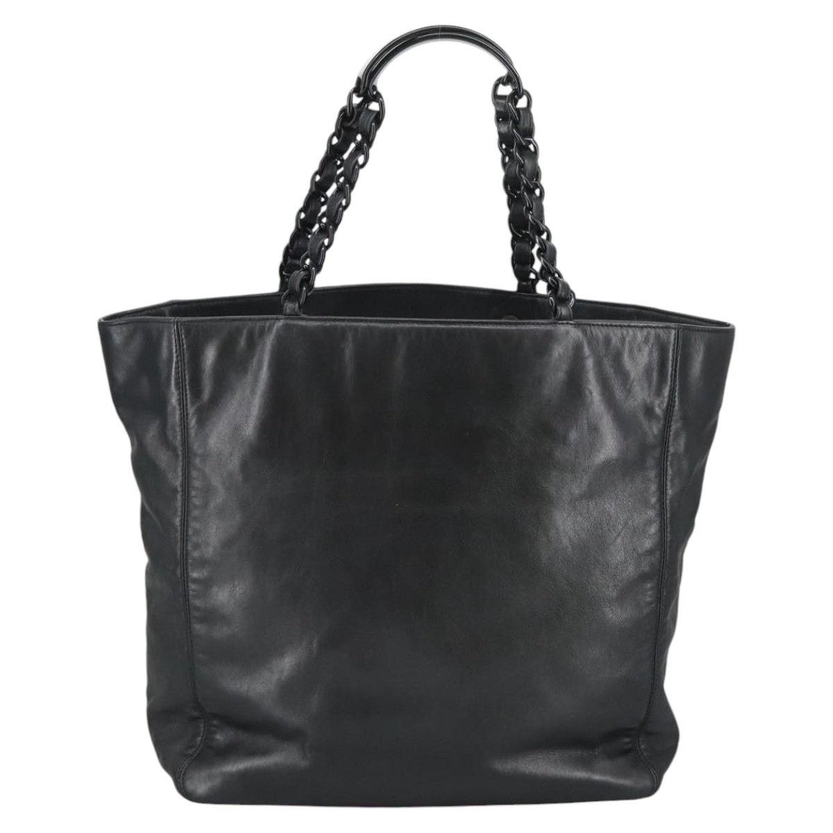Chanel CHANEL Coco Mark Chain Tote Bag Lamb Skin Black CC Size ONE SIZE - 3 Thumbnail