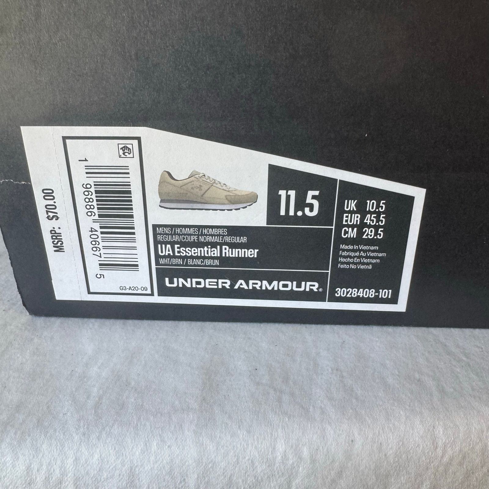 Under Armour NIB Under Armour Essential Runner Sneakers Men's size 11.5 Size US 11.5 / EU 44-45 - 3 Thumbnail