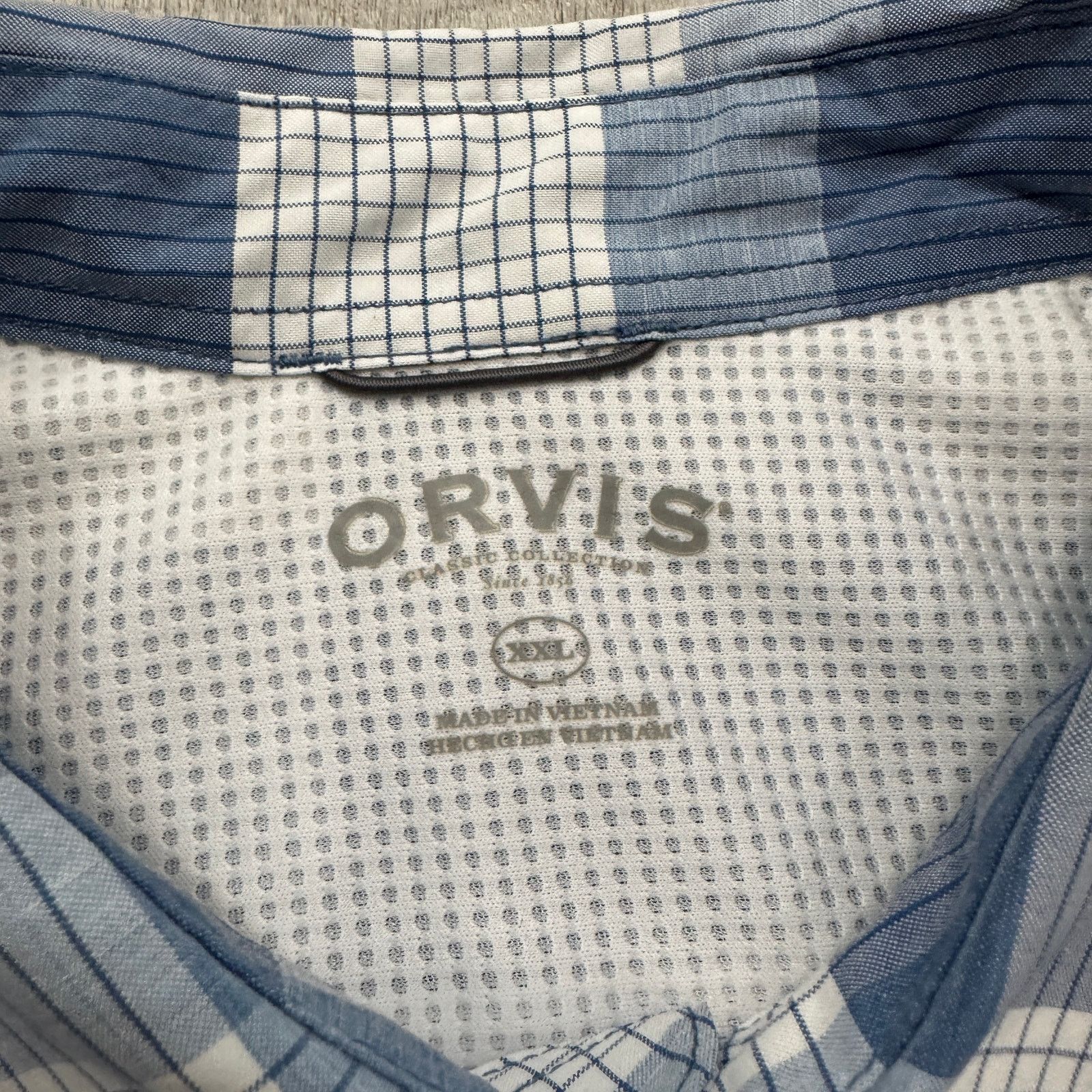 Orvis Orvis Classic Collection Shirt Men's XXL Blue White Plaid Size US XXL / EU 58 / 5 - 4 Thumbnail
