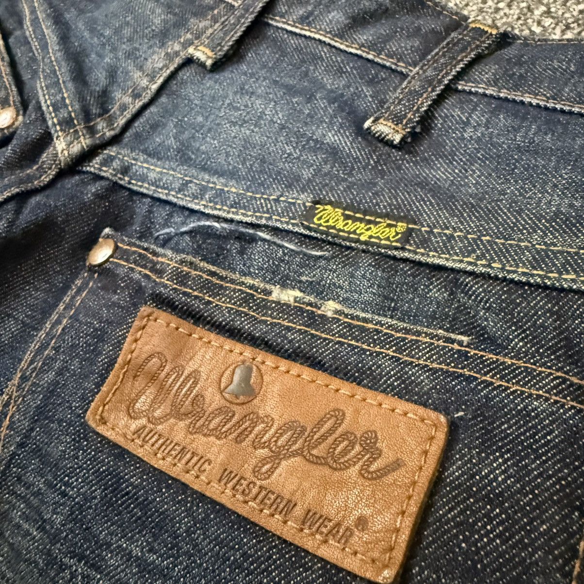 Indigo Vintage Selvedge Japanese Indigo Wrangler Blue Bell Denim Size US 29 - 10 Thumbnail