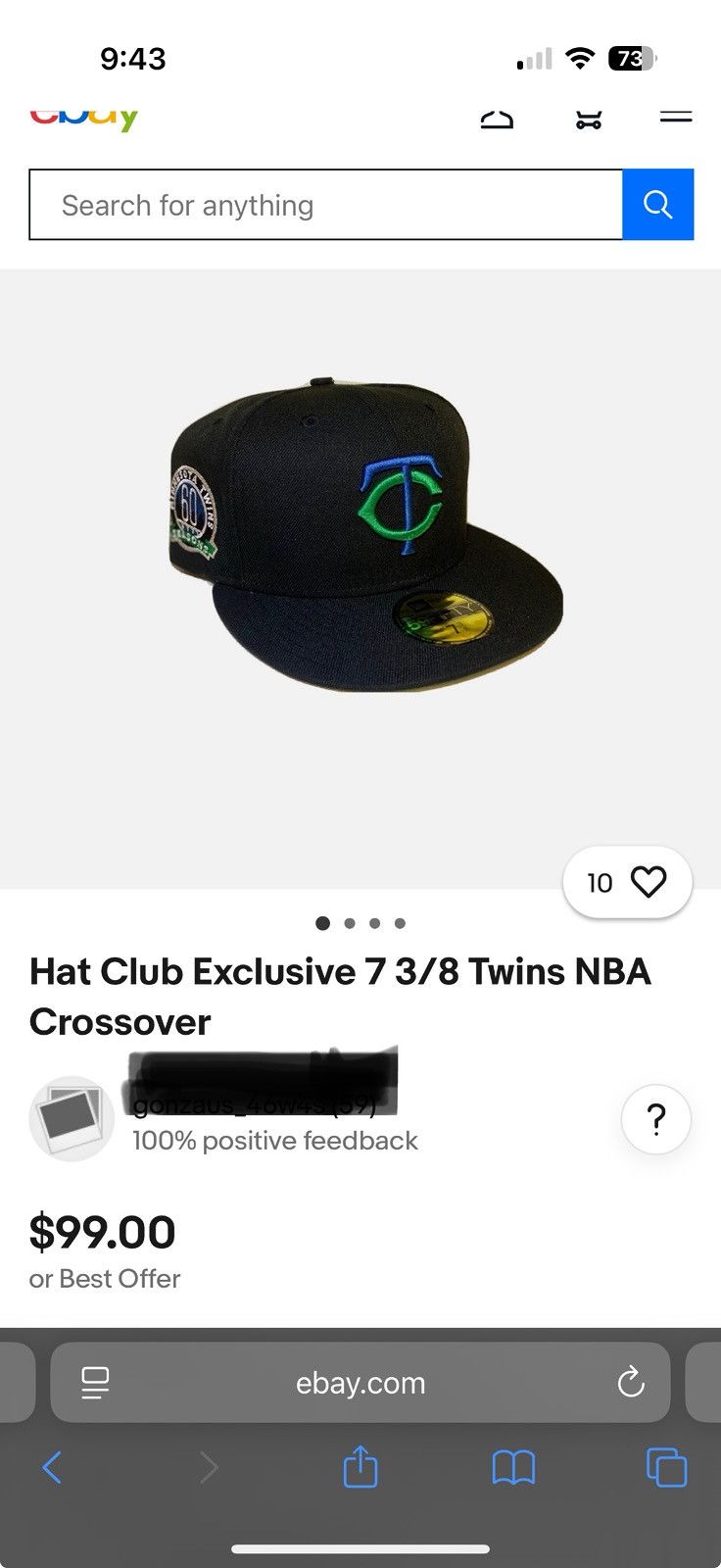 Hat Club × New Era 7 3/8 HAT CLUB EXCLUSIVE TWINS NBA CROSSOVER Size ONE SIZE - 7 Thumbnail