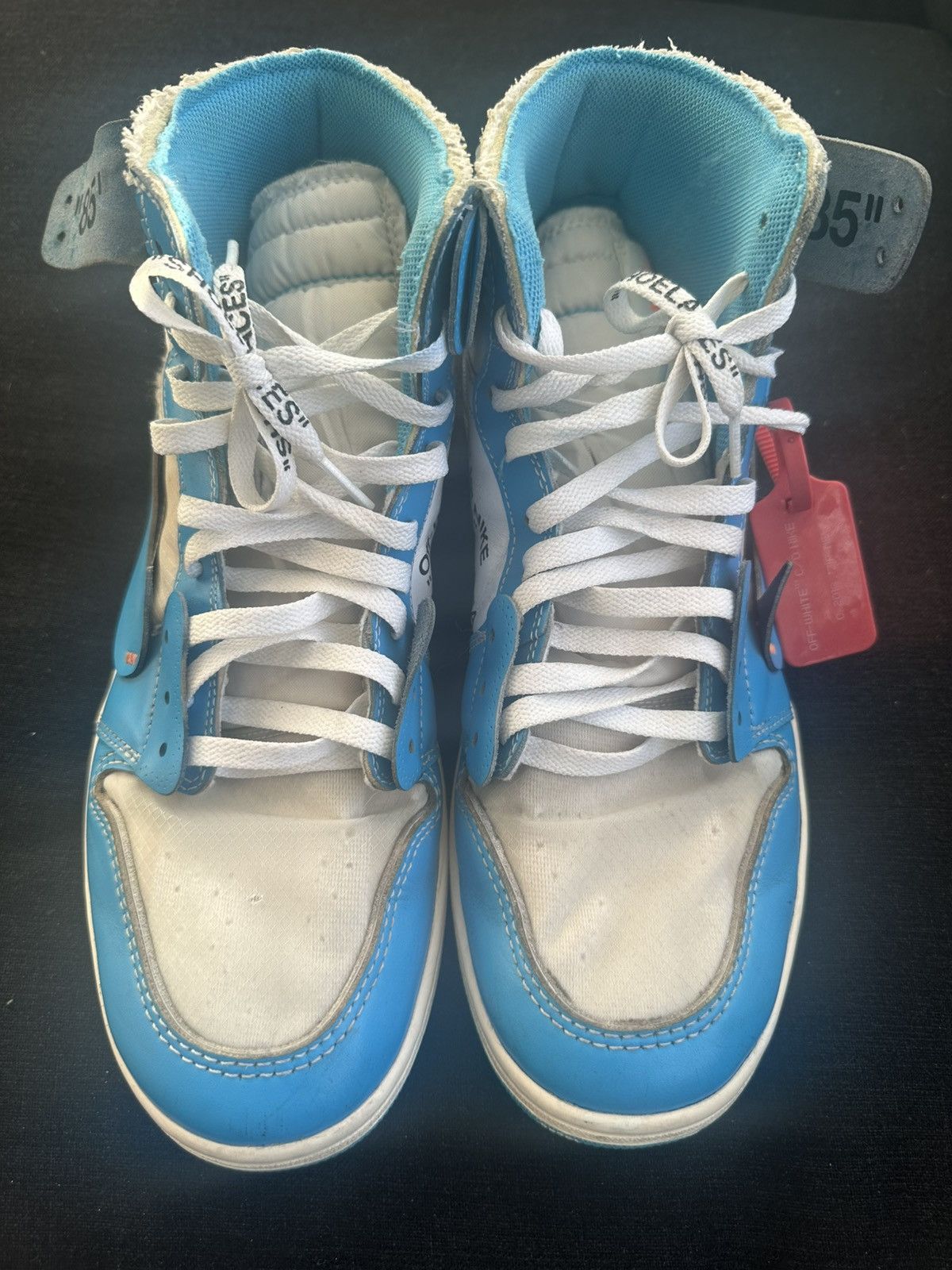 Jordan Brand × Off-White Off-White Jordan 1 Retro High OG “UNC” Size US 11.5 / EU 44-45 - 2 Thumbnail