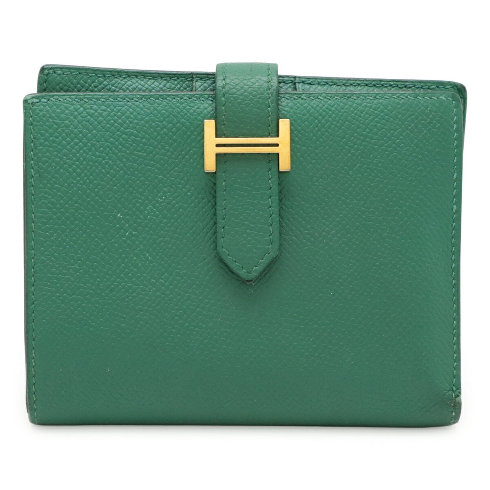 Hermes HERMES Bearn Compact Bi-fold Wallet, Epsom Leather, Bamboo, Green, C Stamp Size ONE SIZE - 1 Thumbnail