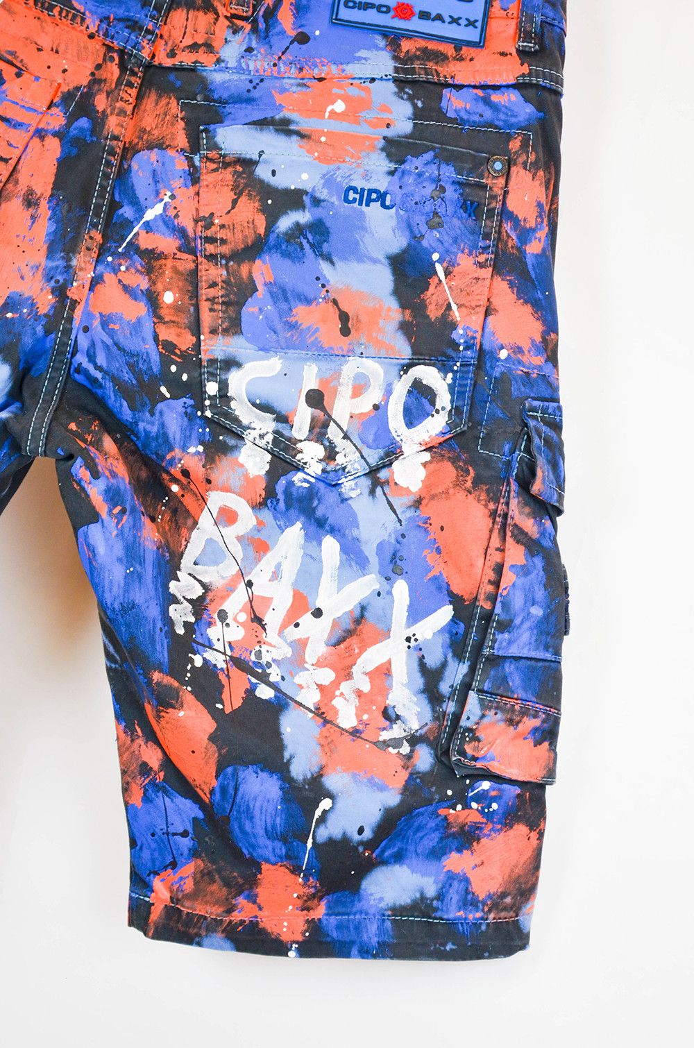 Japanese Brand Cipo & Baxx Paint Splash Cargo Shorts – Size W34 Size US 34 / EU 50 - 10 Thumbnail