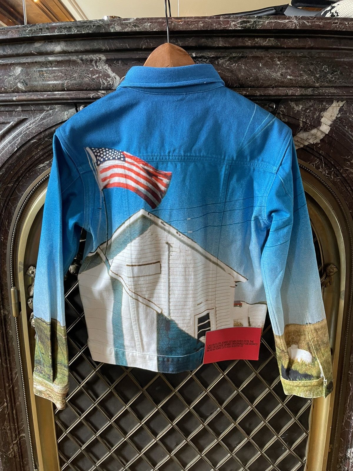 Calvin Klein 205W39NYC Schoolhouse Printed Denim Jacket Size US S / EU 44-46 / 1 - 4 Thumbnail