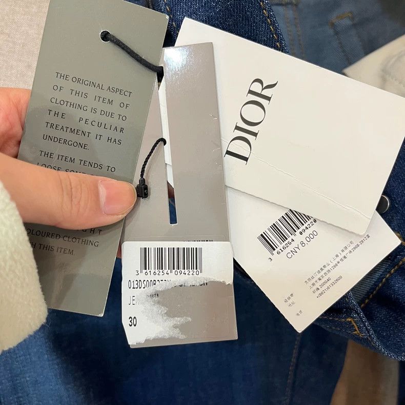 Dior Dior The latest blue trouser leg lining old flower full pri Size US 29 - 5 Thumbnail
