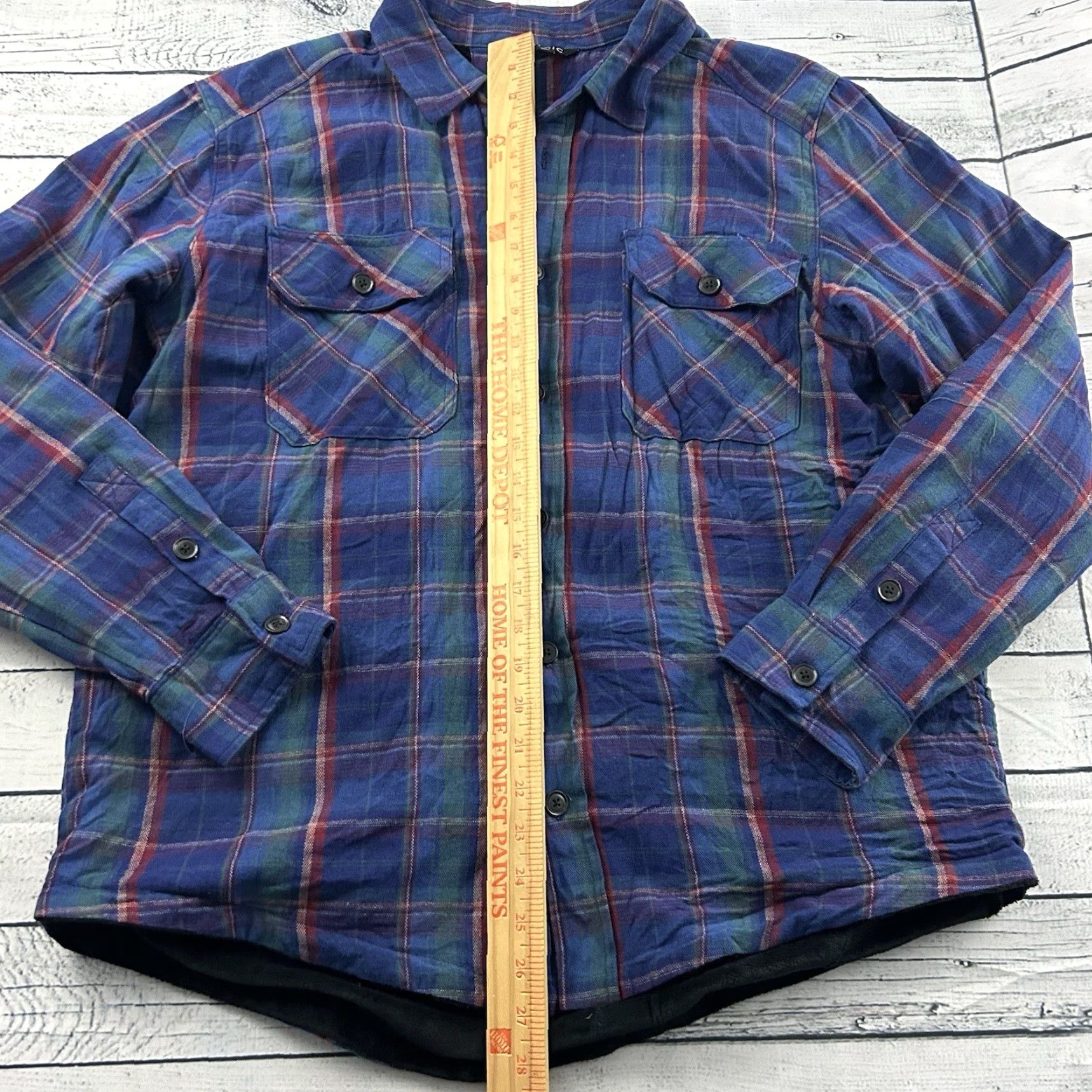 Stoic Stoic Shirt Jacket L Blue Plaid Long Sleeve Heavy Lined Button Front Men Large Size US L / EU 52-54 / 3 - 3 Thumbnail