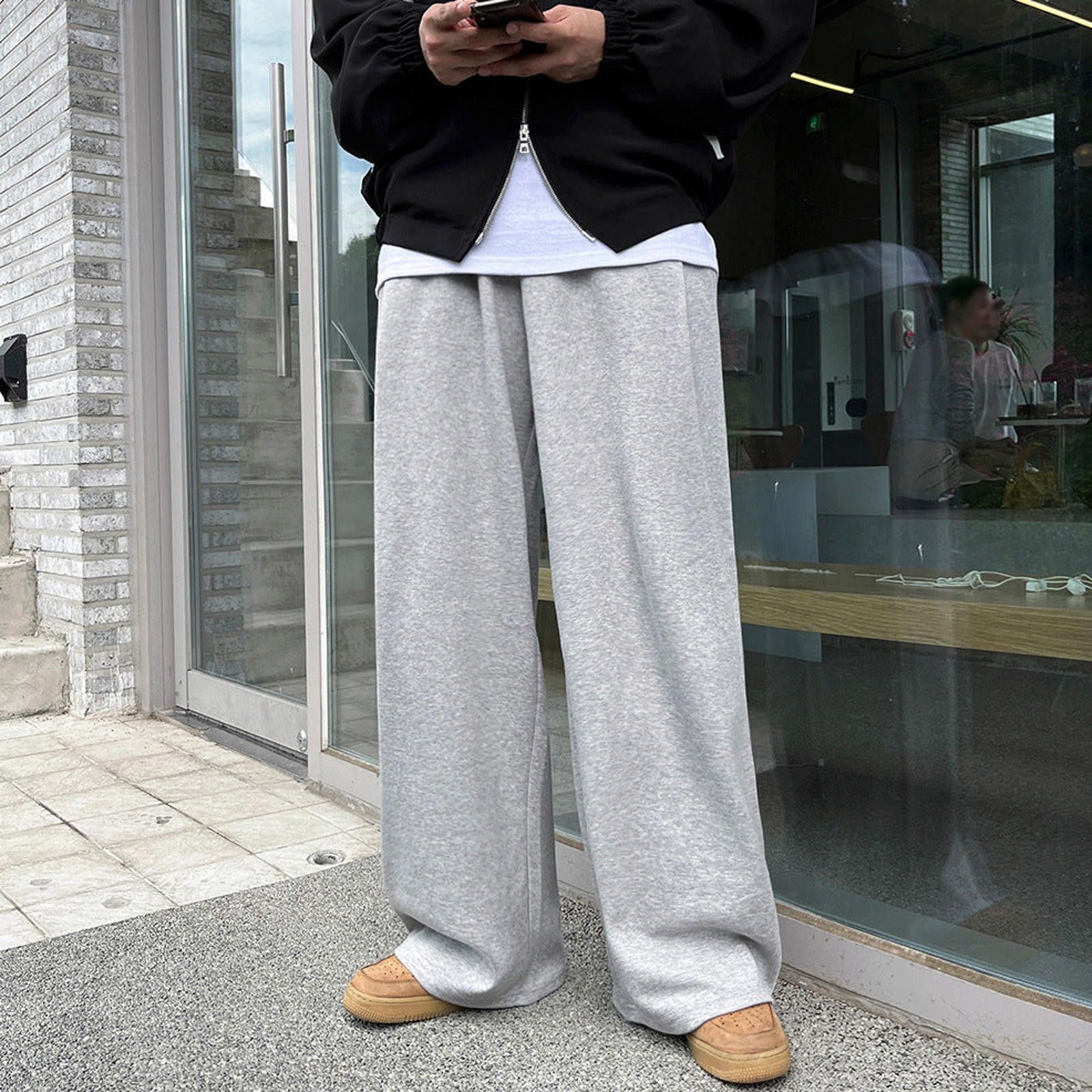 Vintage Black Wide Leg Casual Pants, Loose Fit Trousers Size US 32 / EU 48 - 3 Thumbnail