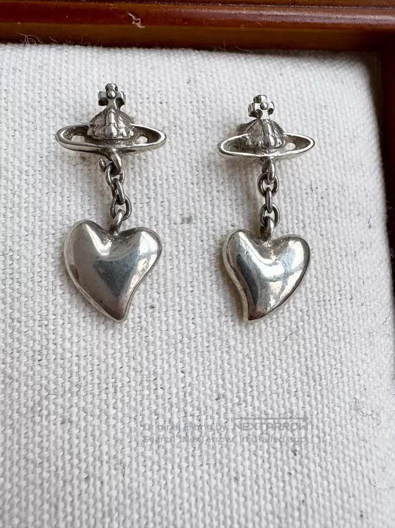 Vivienne Westwood Vivienne Westwood Pure silver Saturn heart earrings Size ONE SIZE - 2 Thumbnail
