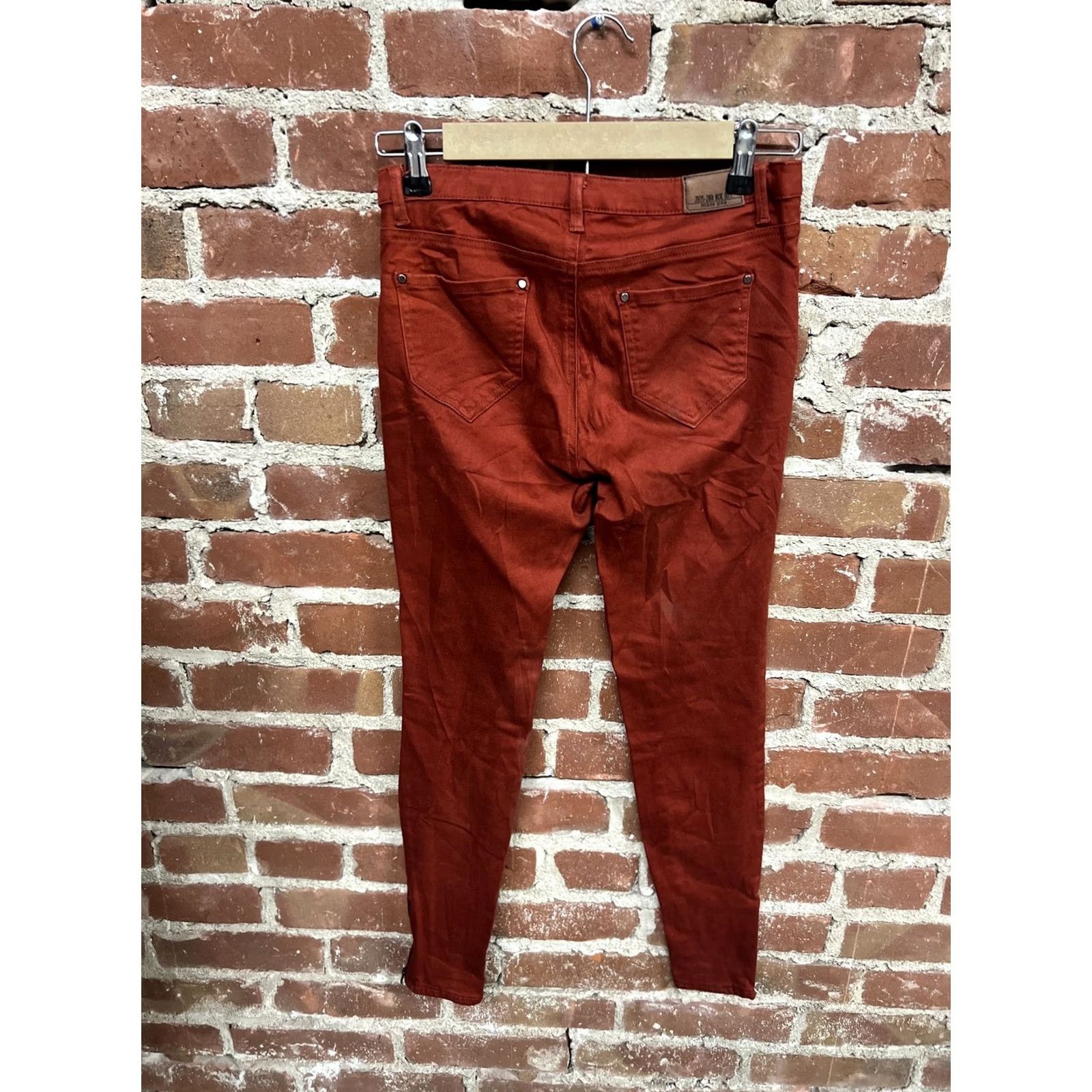 Zara Zara Jeans Womens Red Denim Zipper Skinny Slim Regular 4 Jeans Pants Size 27" / US 4 / IT 40 - 2 Thumbnail