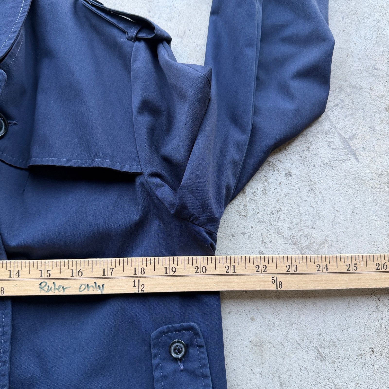 Other Vintage Navy Trench Coat Womens 70s Dark Academia Goth Size XL / US 12-14 / IT 48-50 - 7 Thumbnail
