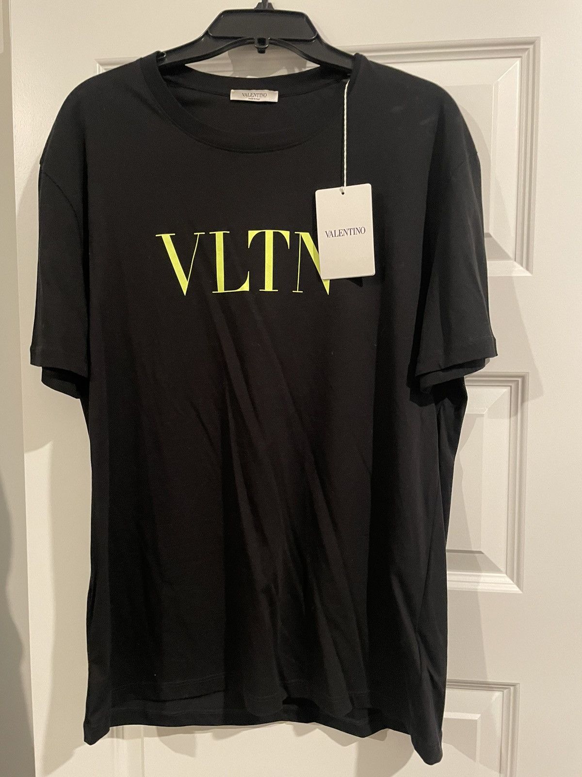 image of Valentino Logo T Shirt in Black Neon, Men's (Size XL)